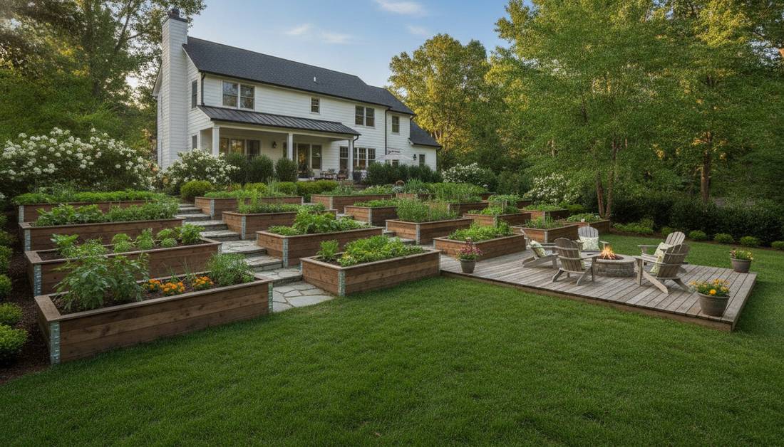 430 raised beds on a slope vertical