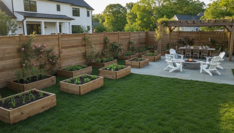 432 raised beds against fence vertical
