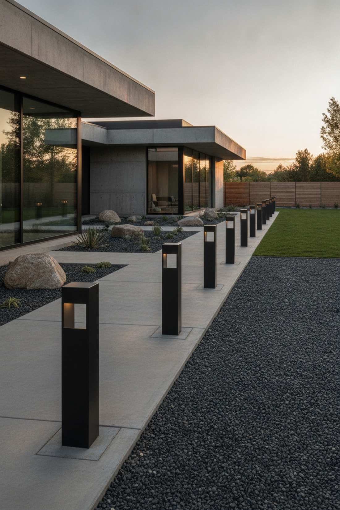 contemporary geometric bollards
