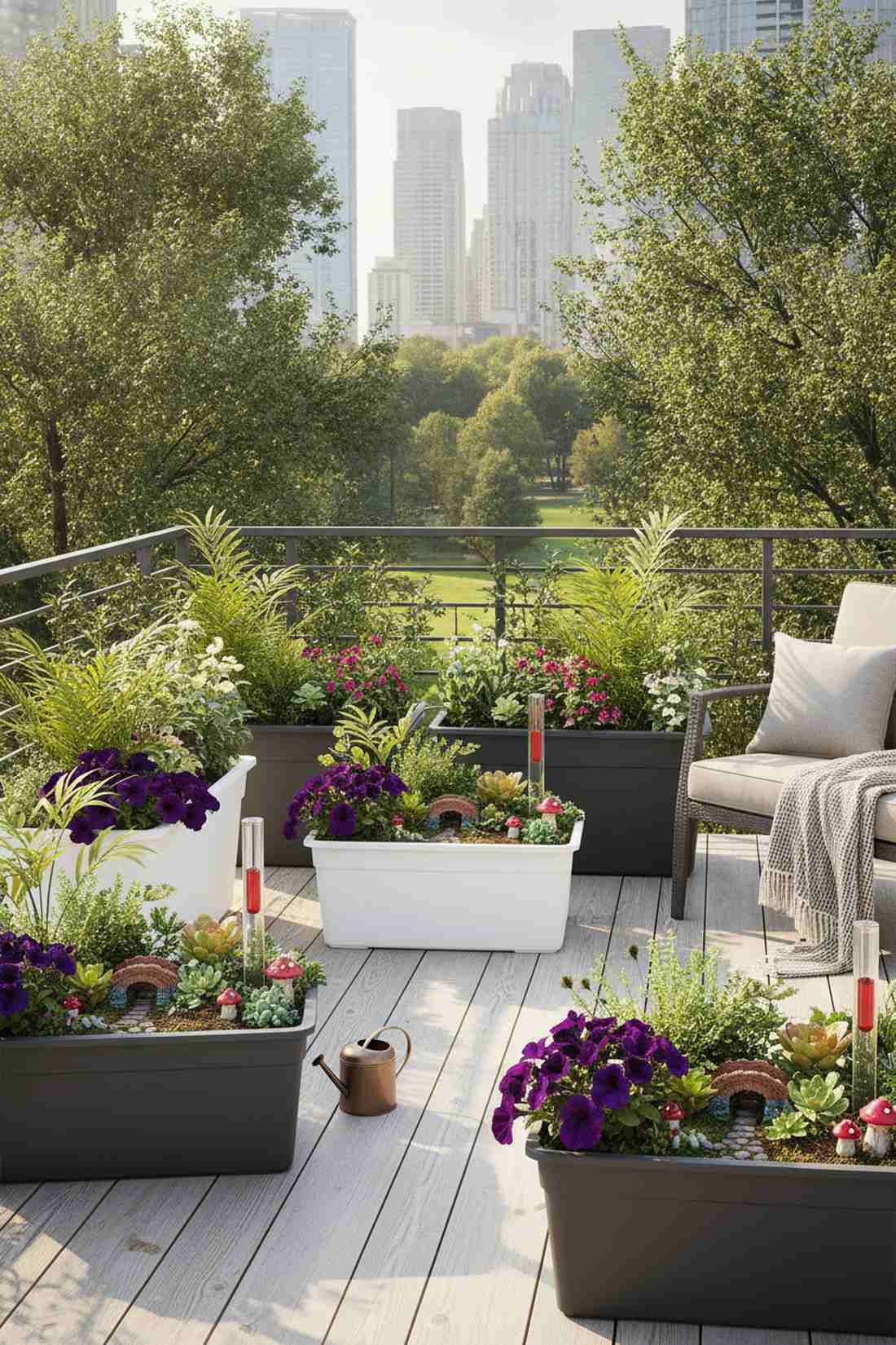 self watering reservoir planters