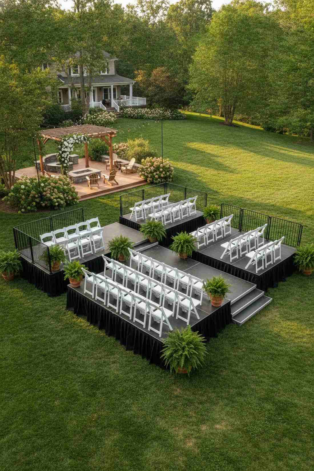 tiered stadium seating