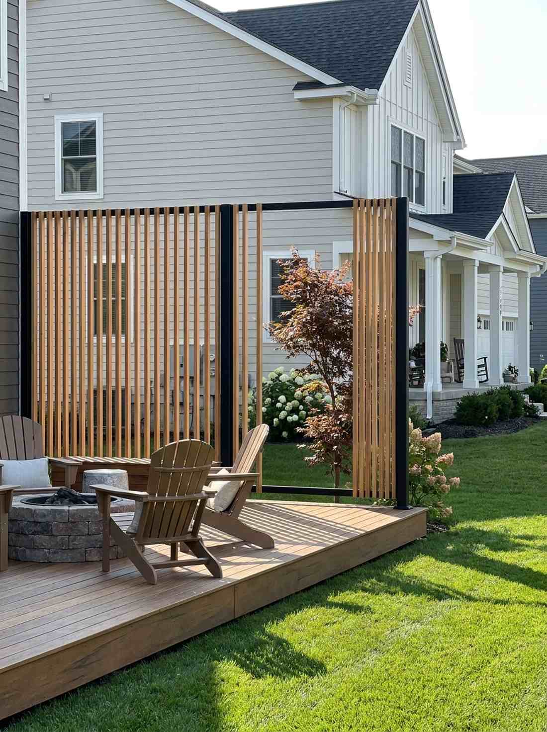 vertical slat screen with variable spacing