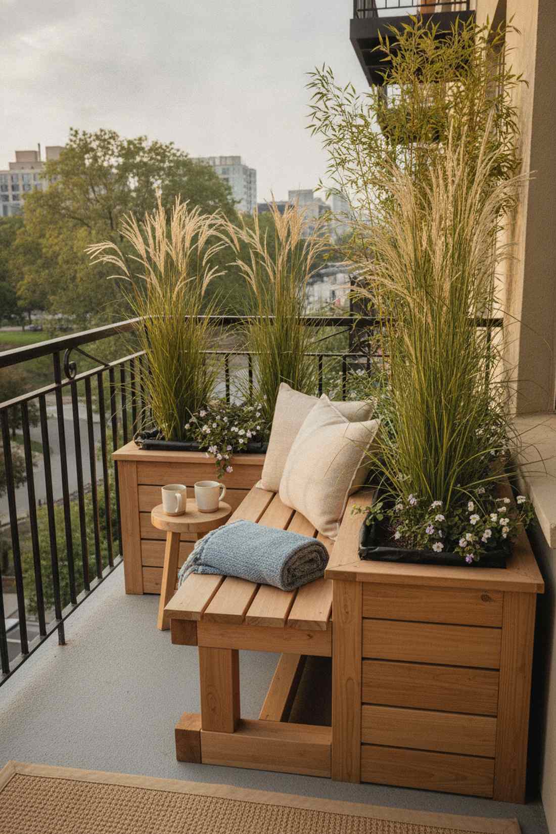 built in planter bench combo