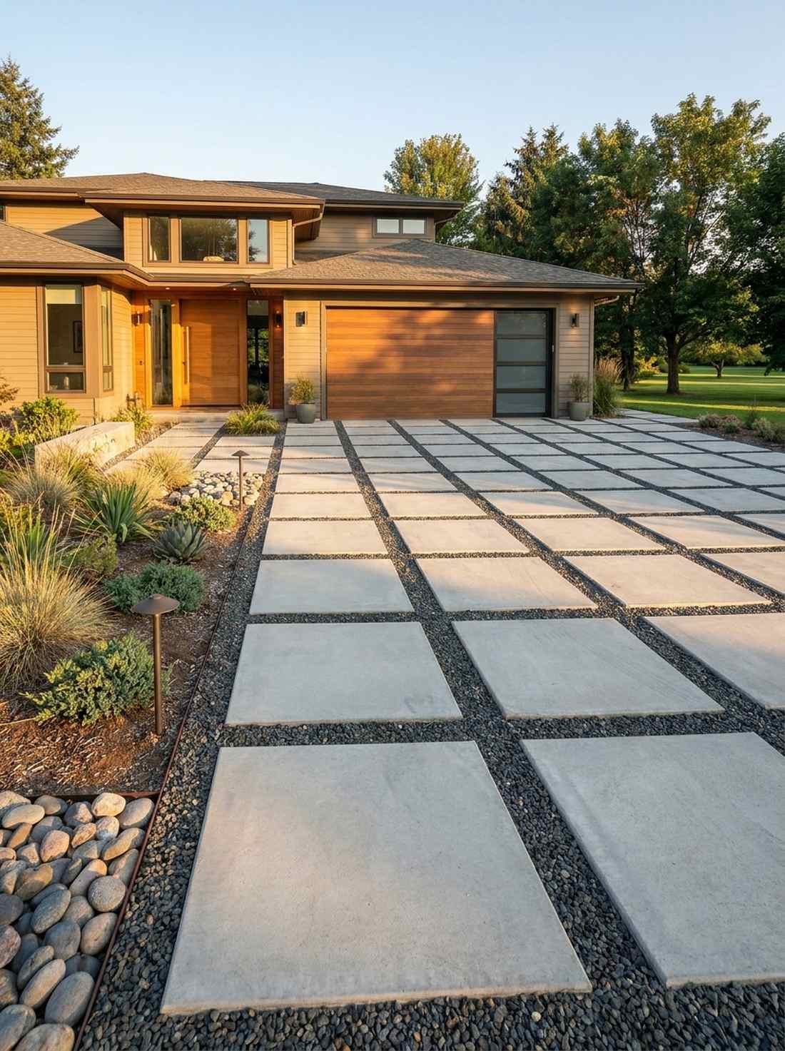 concrete and gravel mosaic
