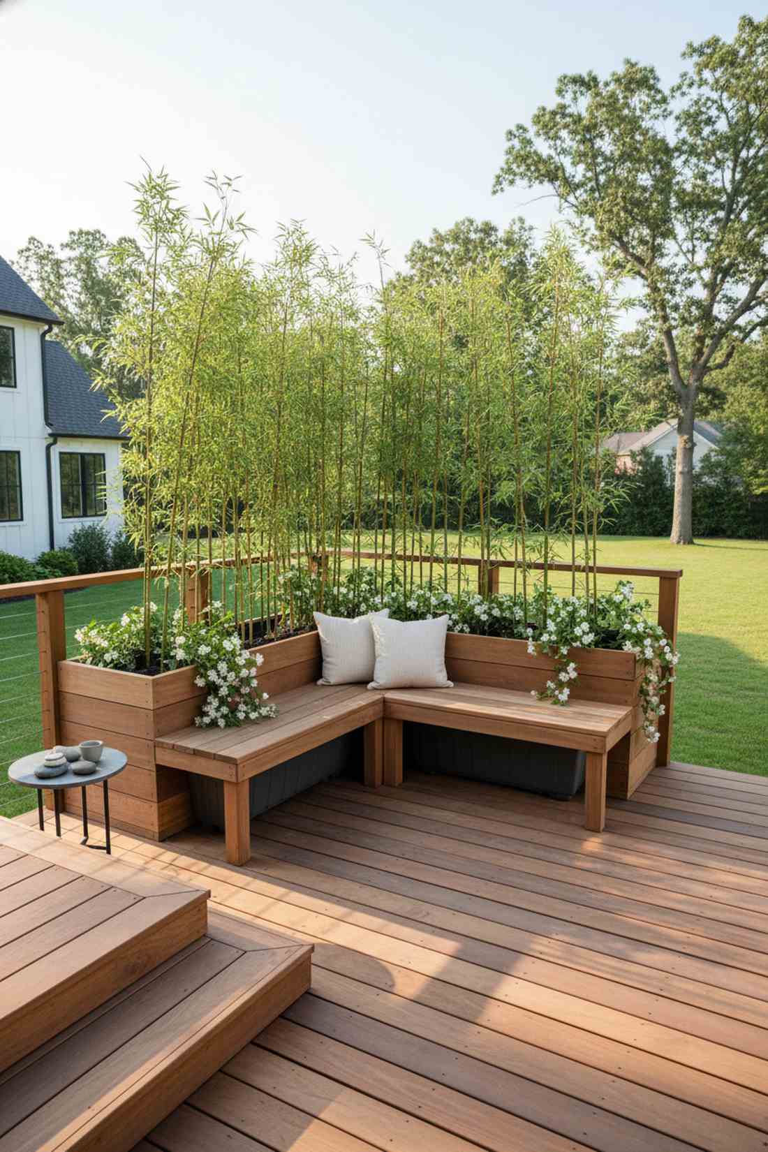 corner planter bench combination