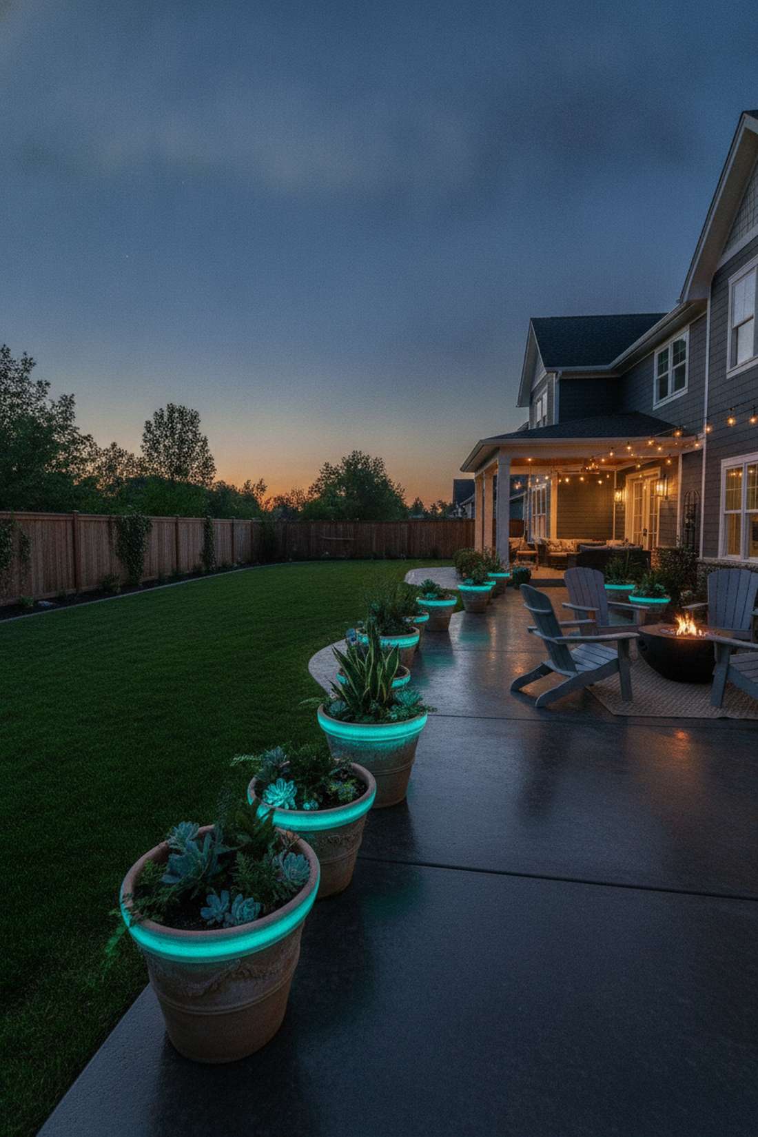 glow in the dark planter borders