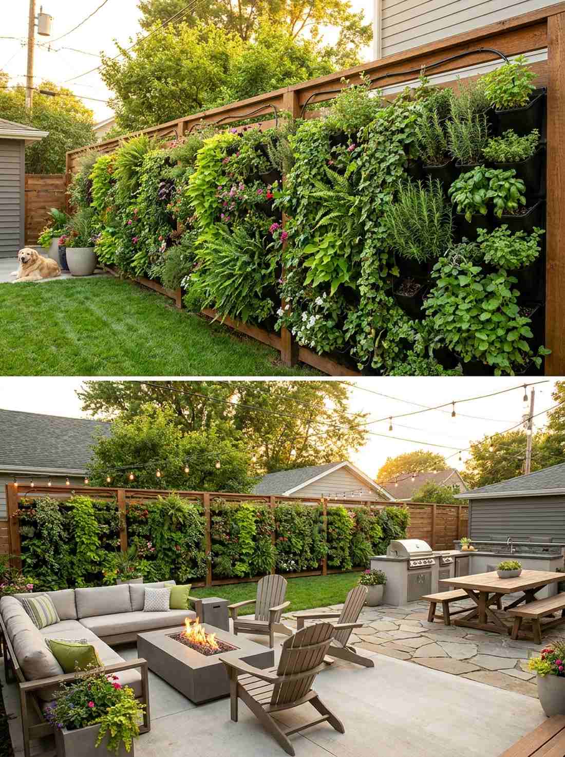 living wall fence integration