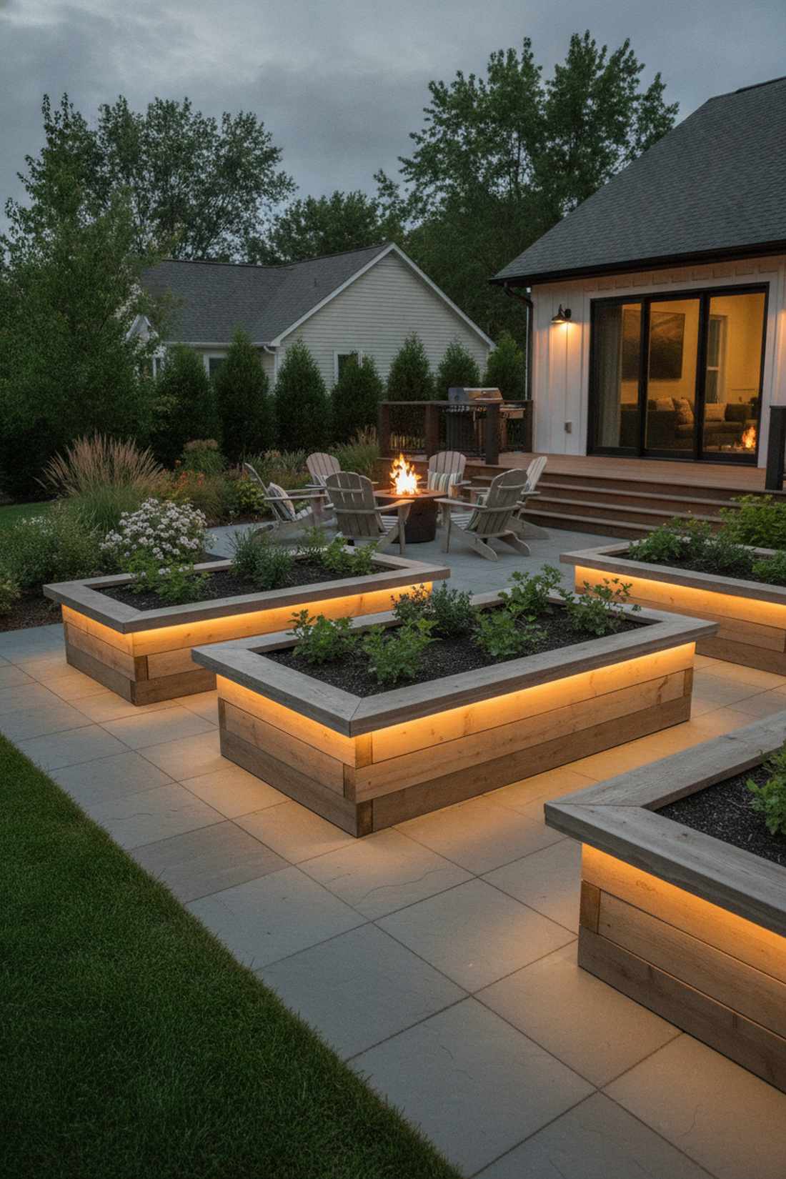 planter box rim accent lighting