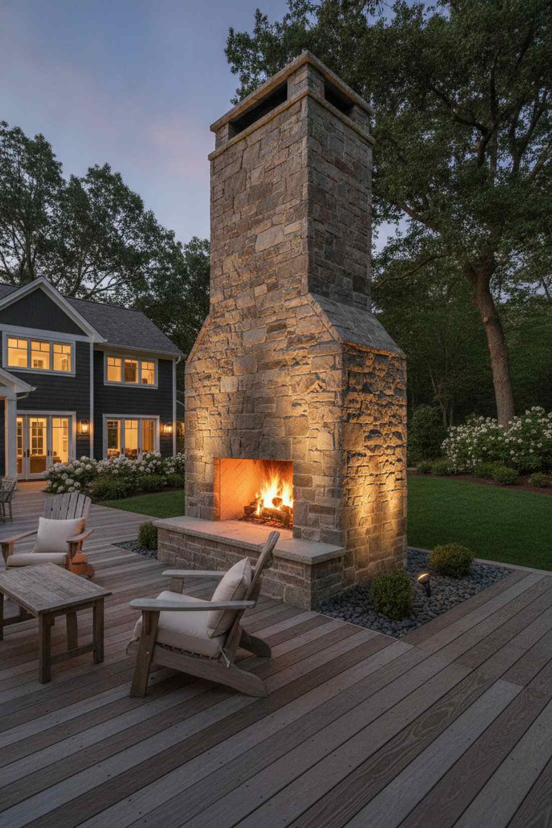 uplighting to highlight fireplace architecture
