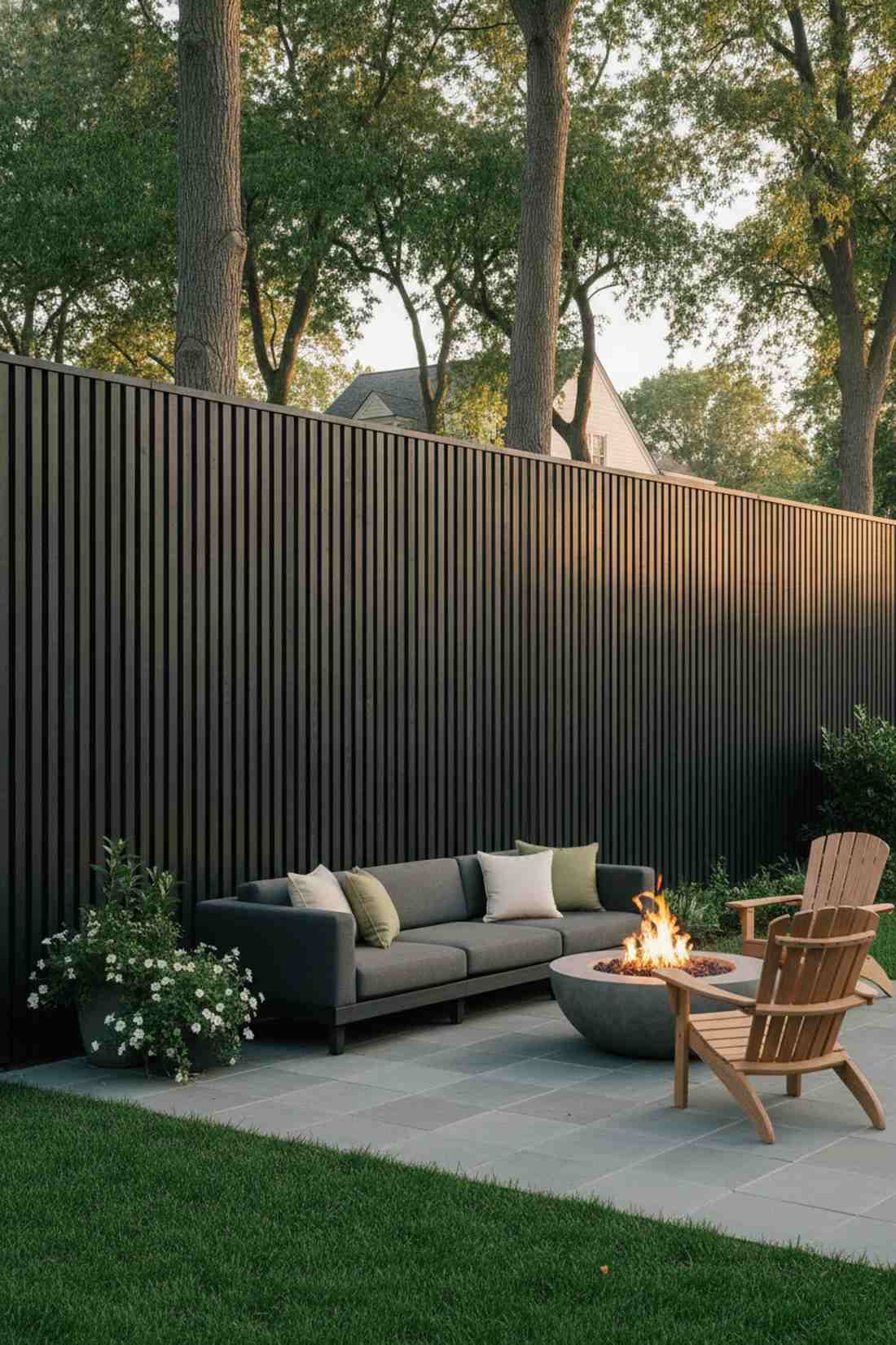 vertical slat privacy wall