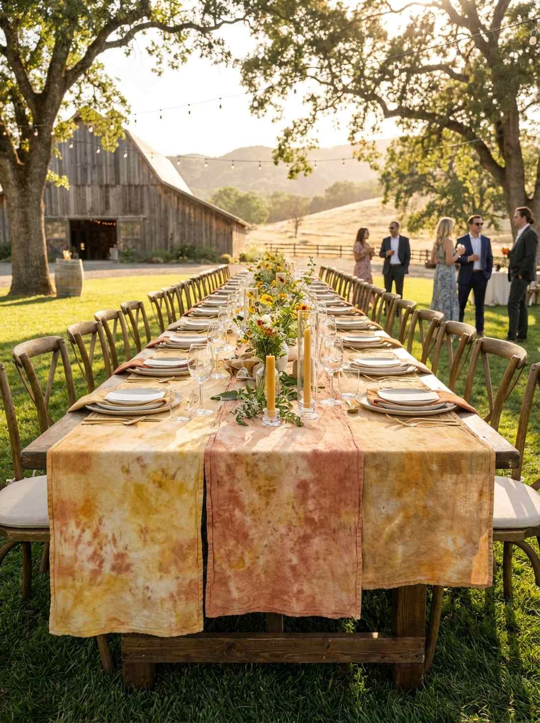wildflower dyed table linens