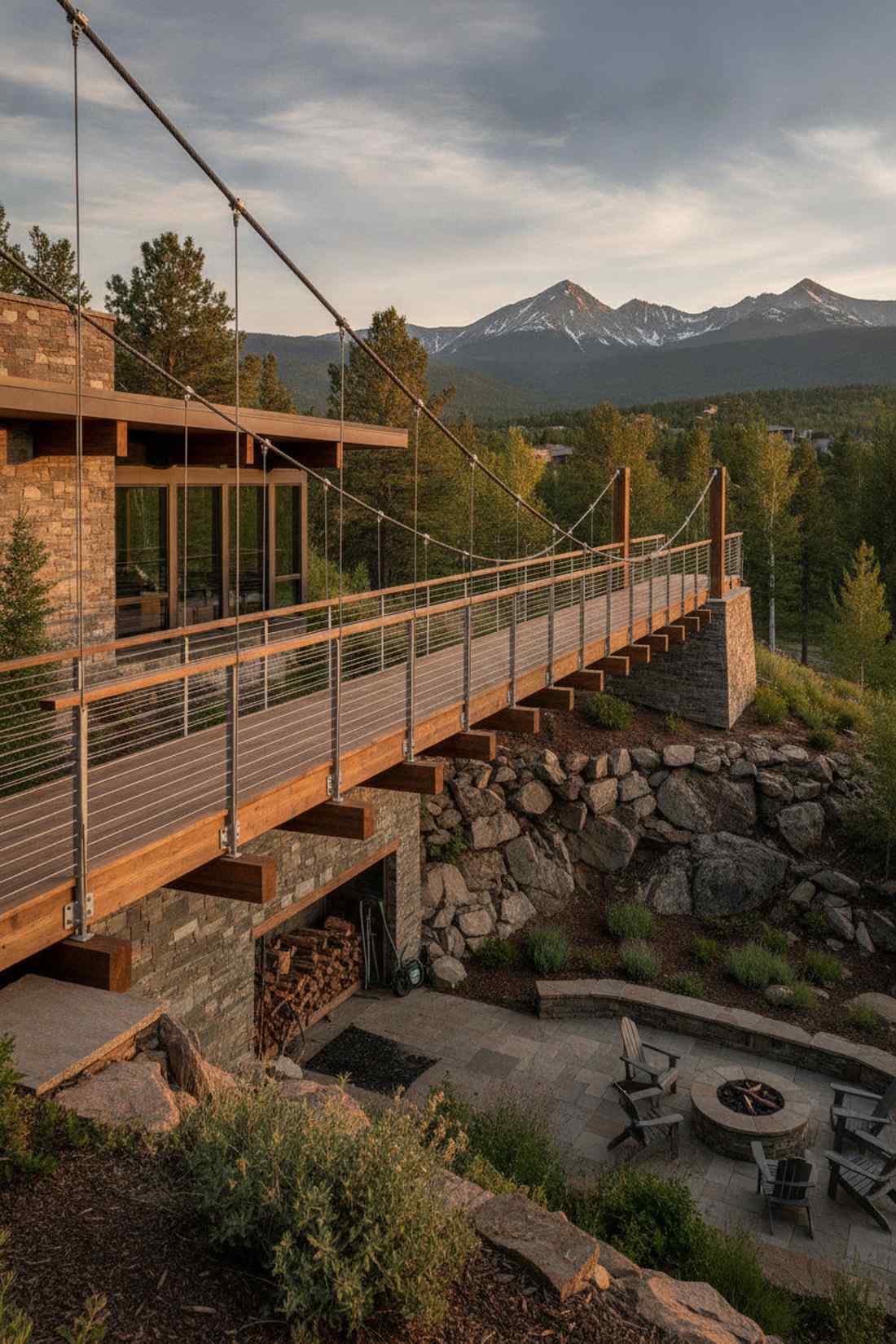 bridge deck spanning between levels