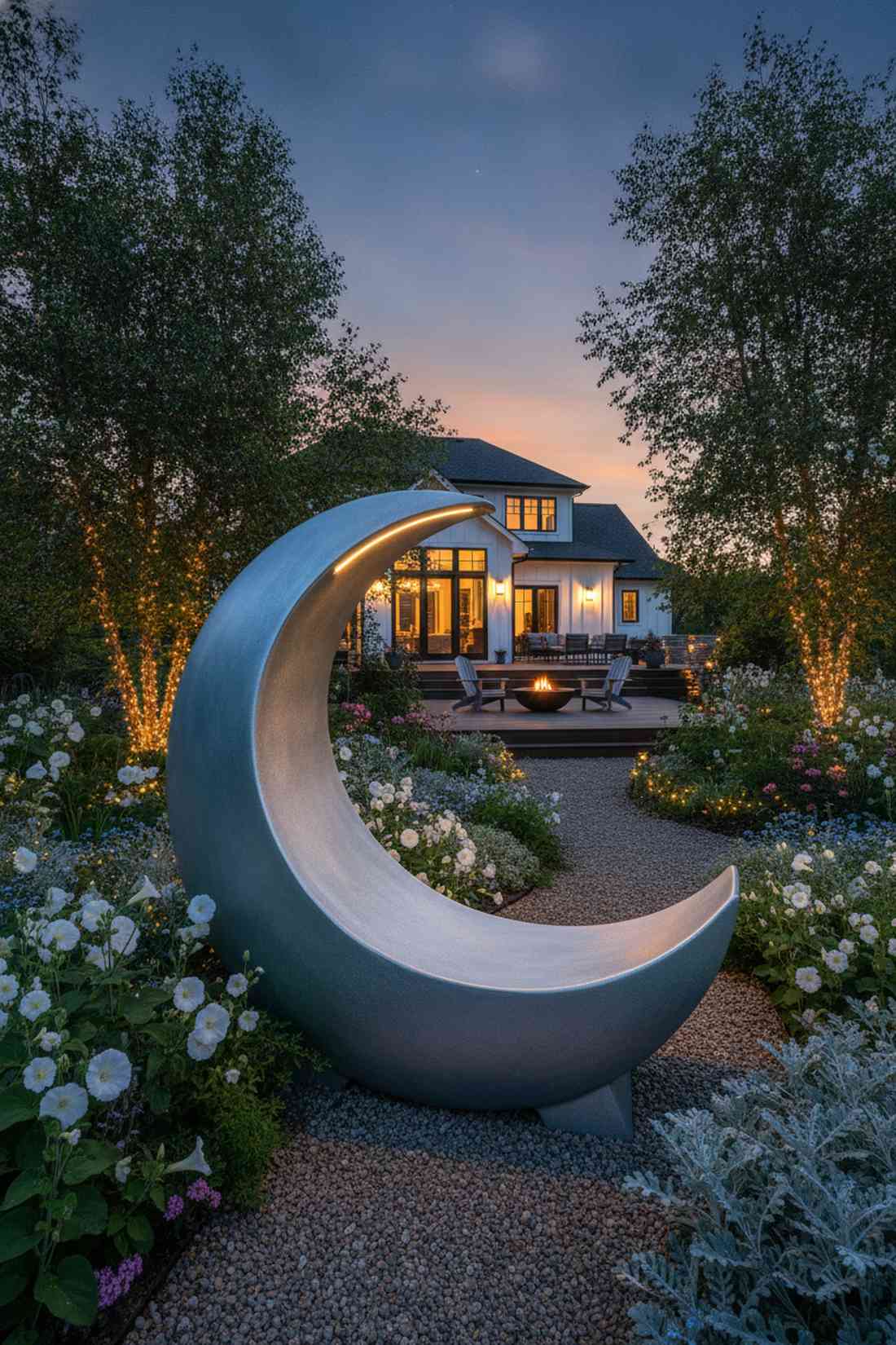 crescent moon bench