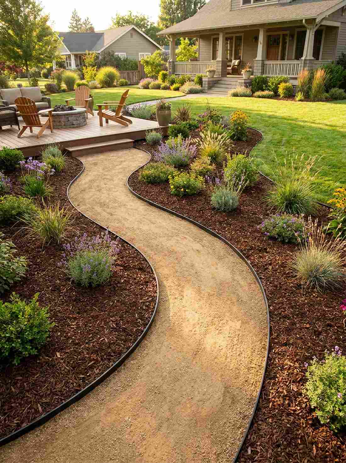 decomposed granite and mulch