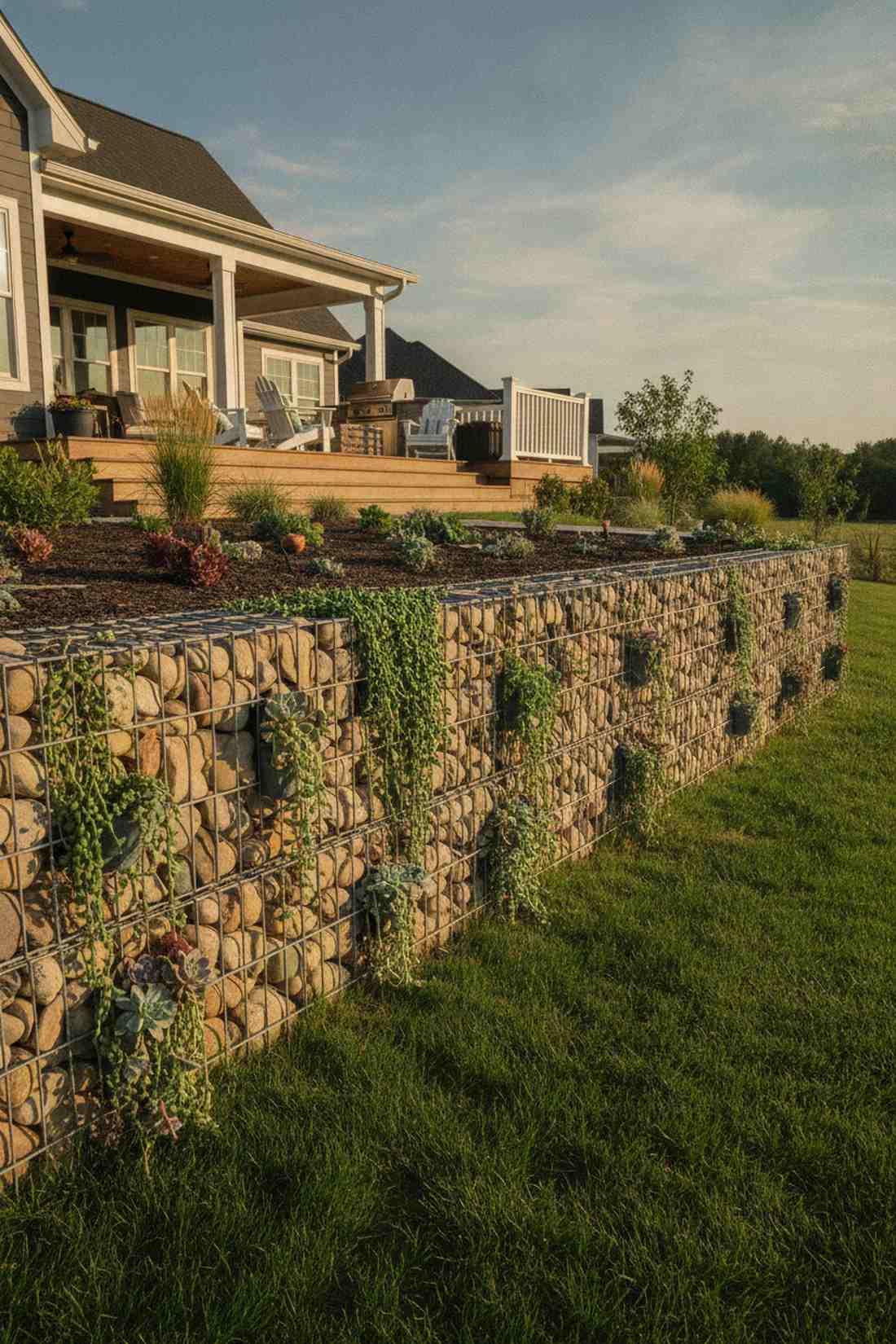 gabion wall planter