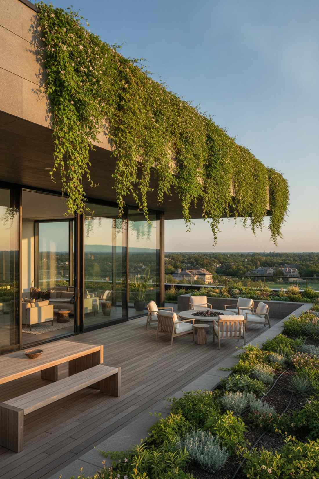 green roof parapet plantings