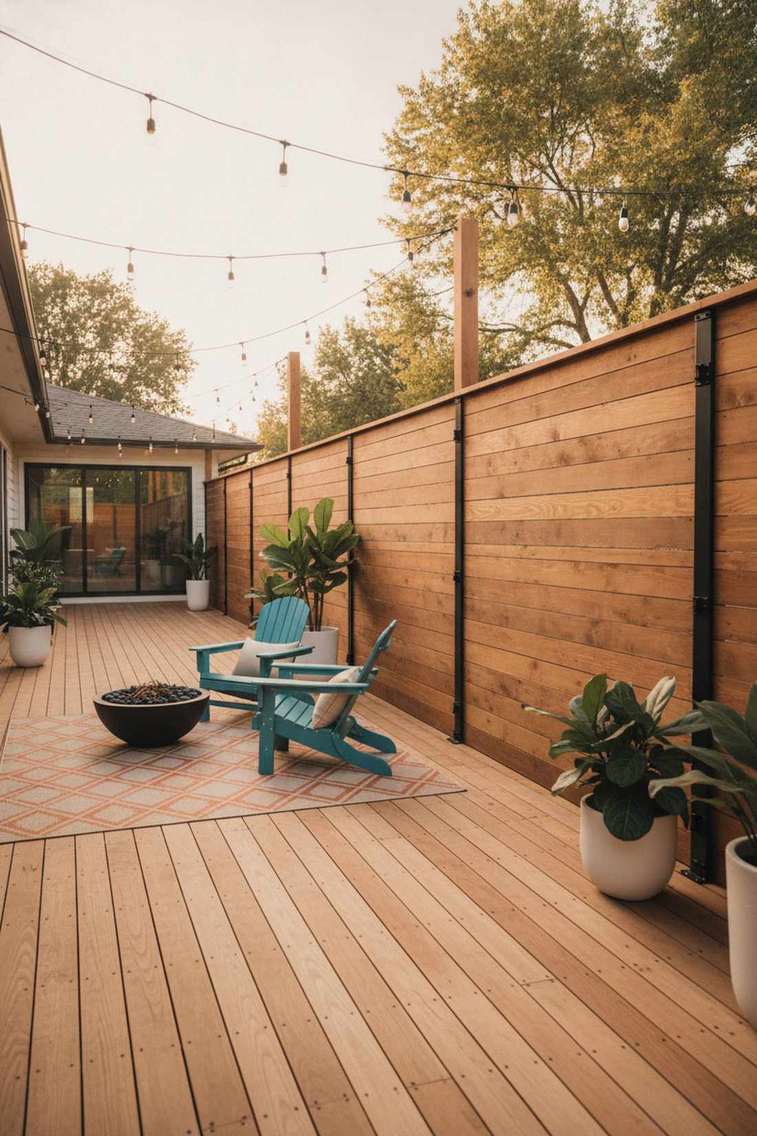 horizontal board privacy fence