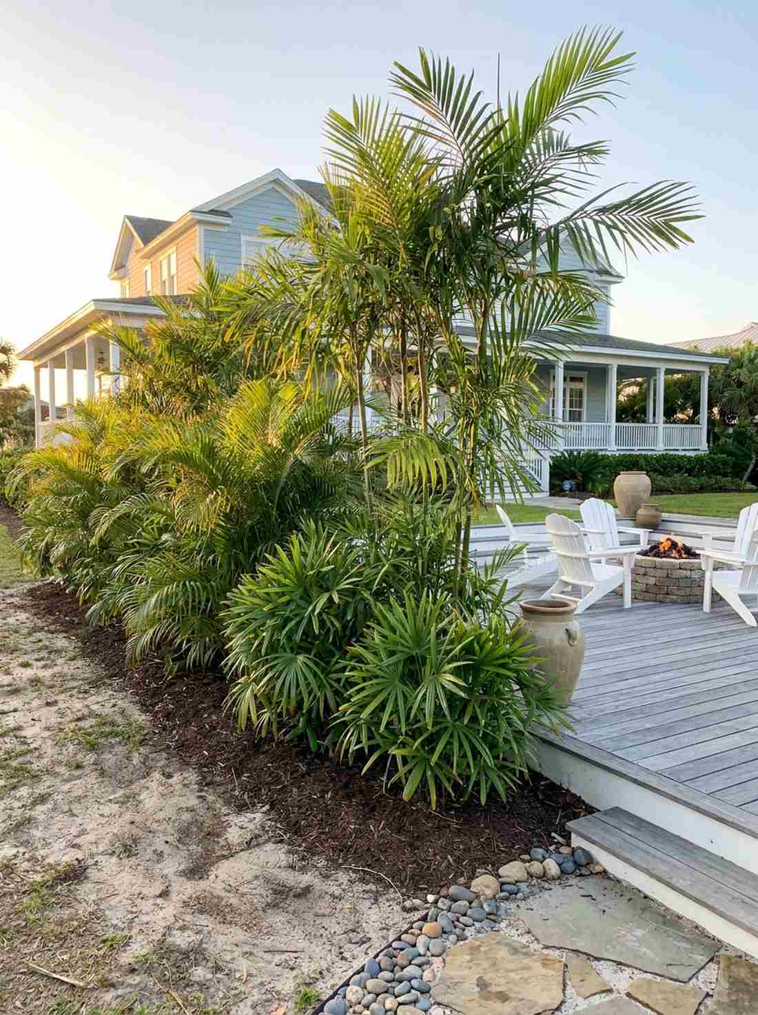 mixed palm hedge