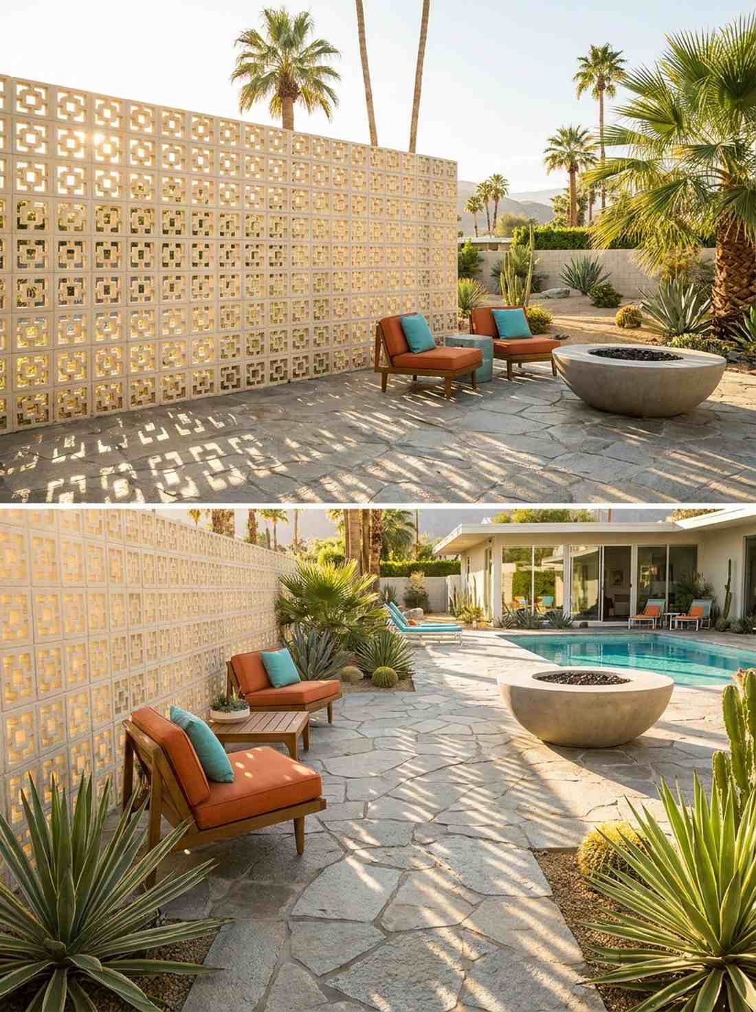 modular concrete block fence