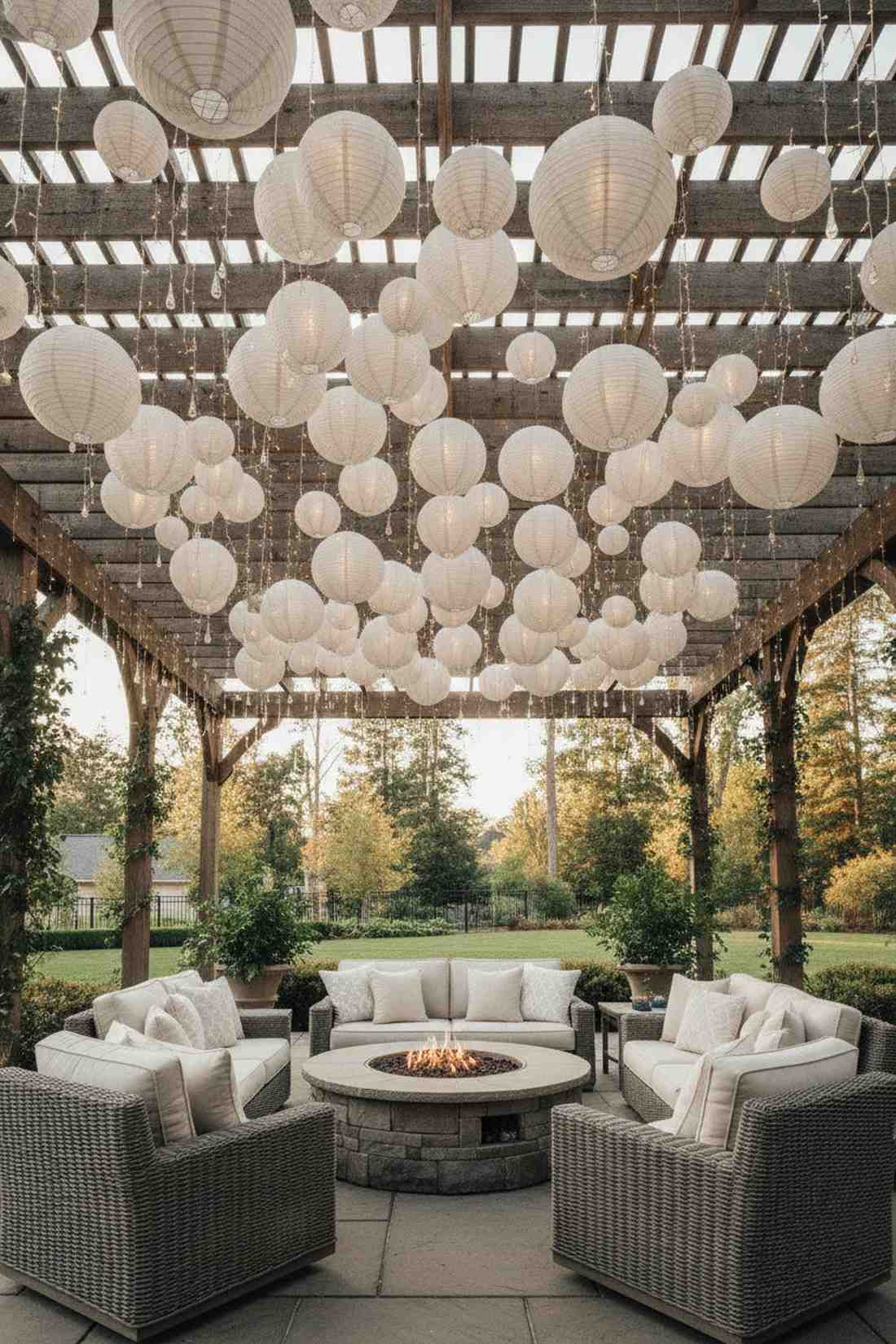 paper lantern and light clusters