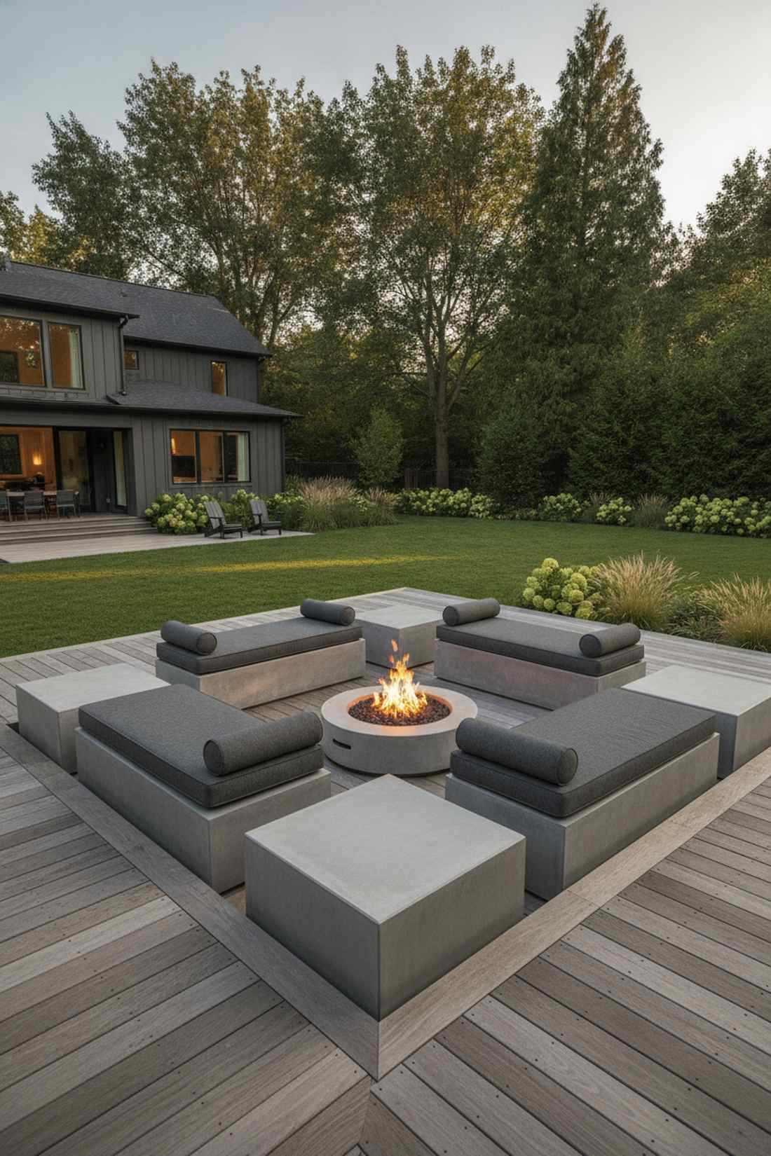 poured concrete bench monoliths