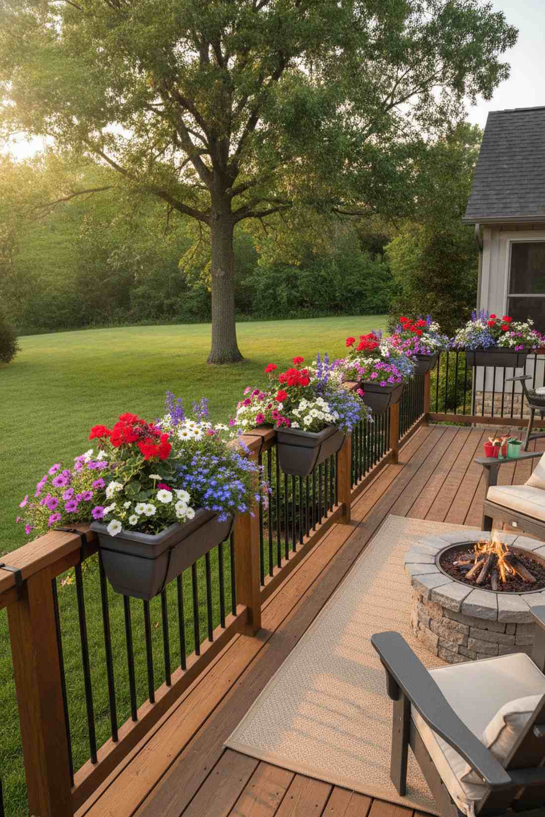 railing saddle planters