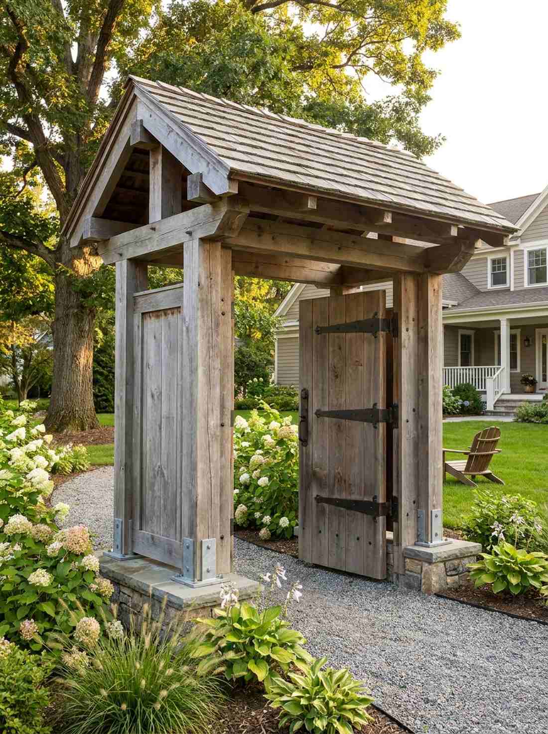 roofed entry gate