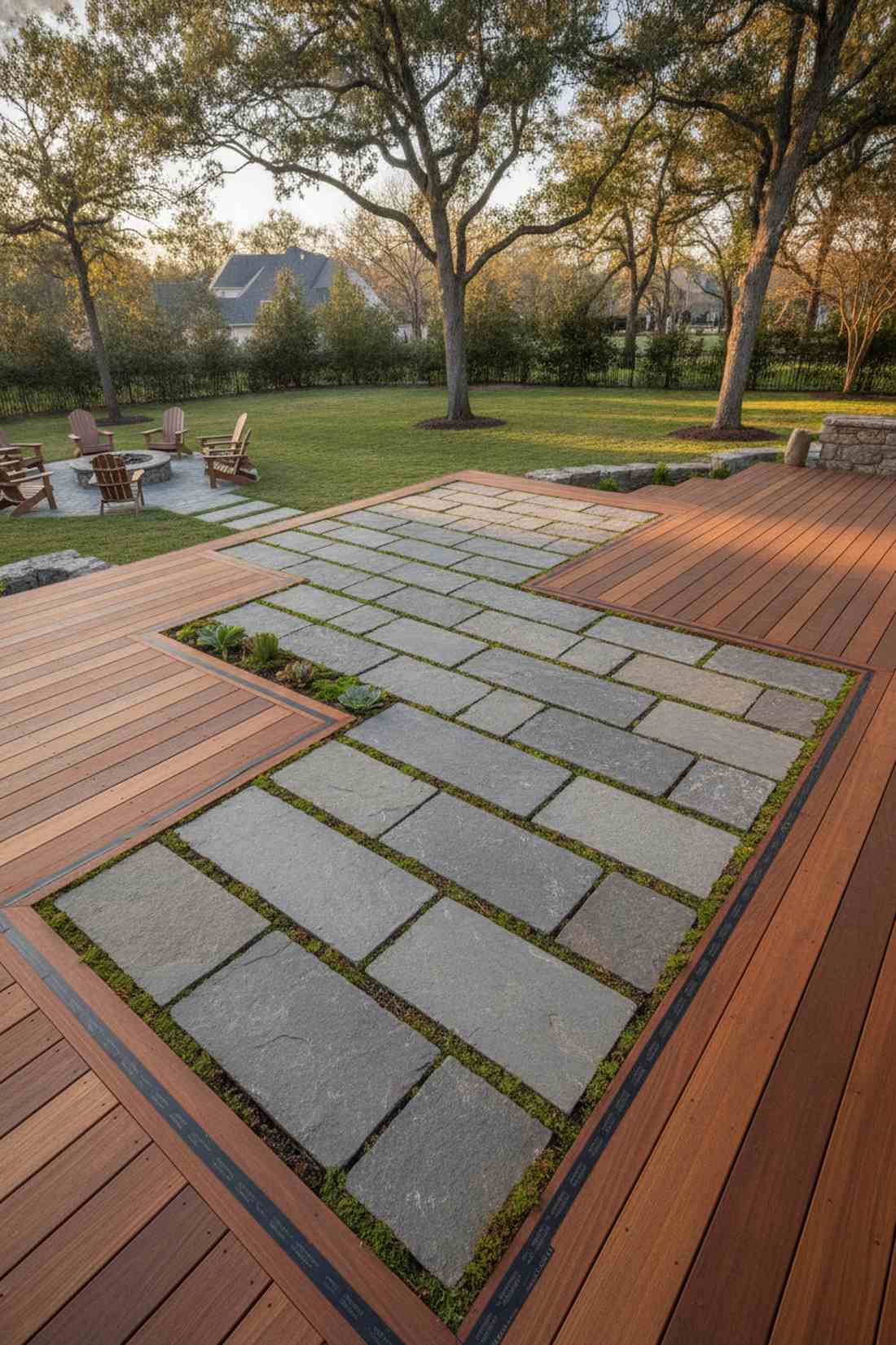 stepping stone path through deck