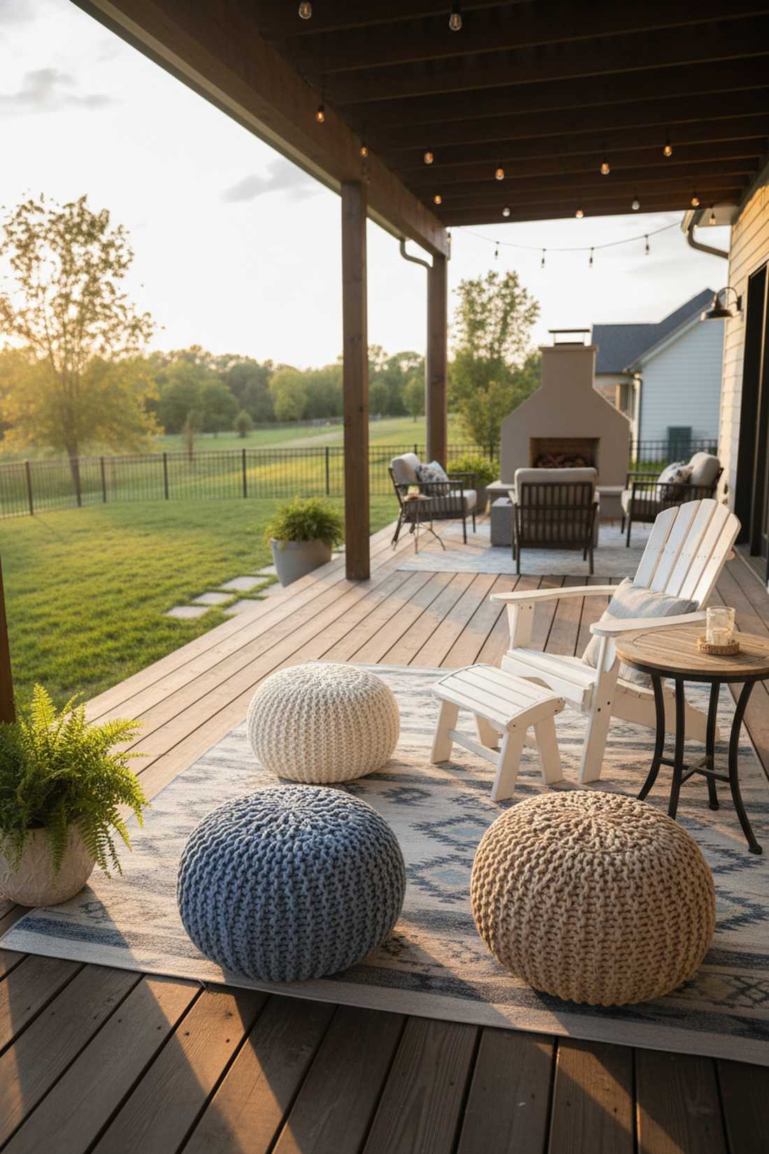 weather resistant poufs