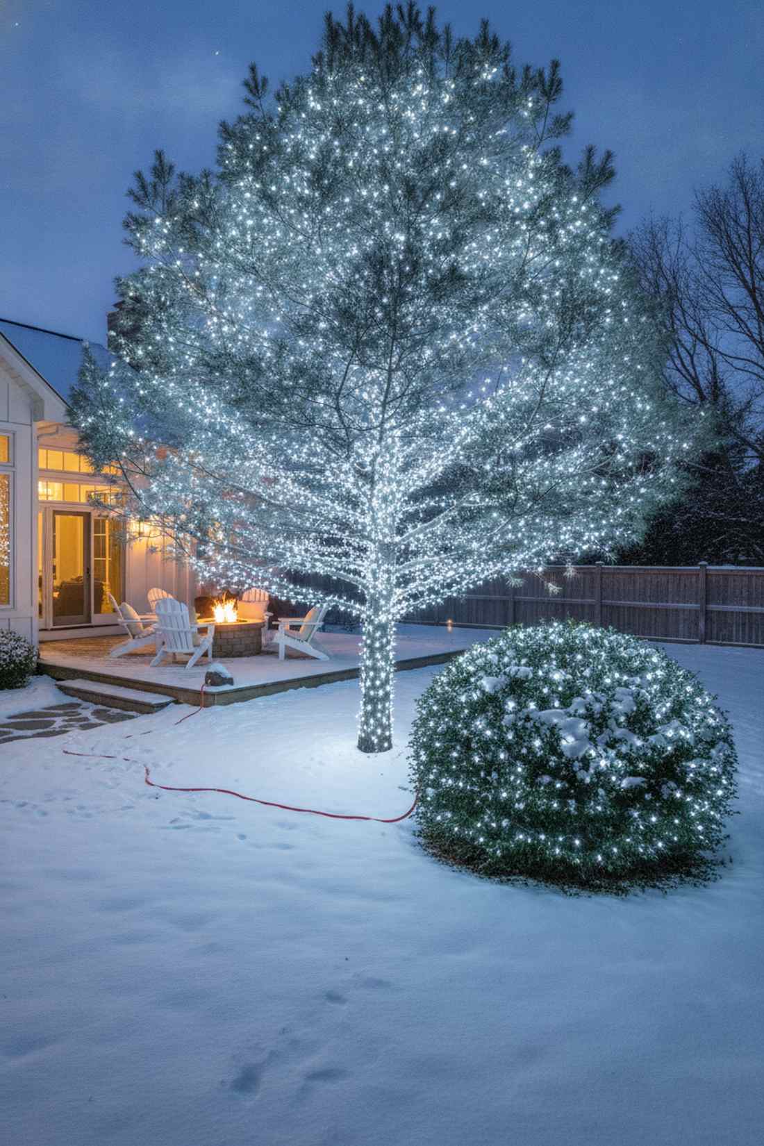 winter evergreen focus
