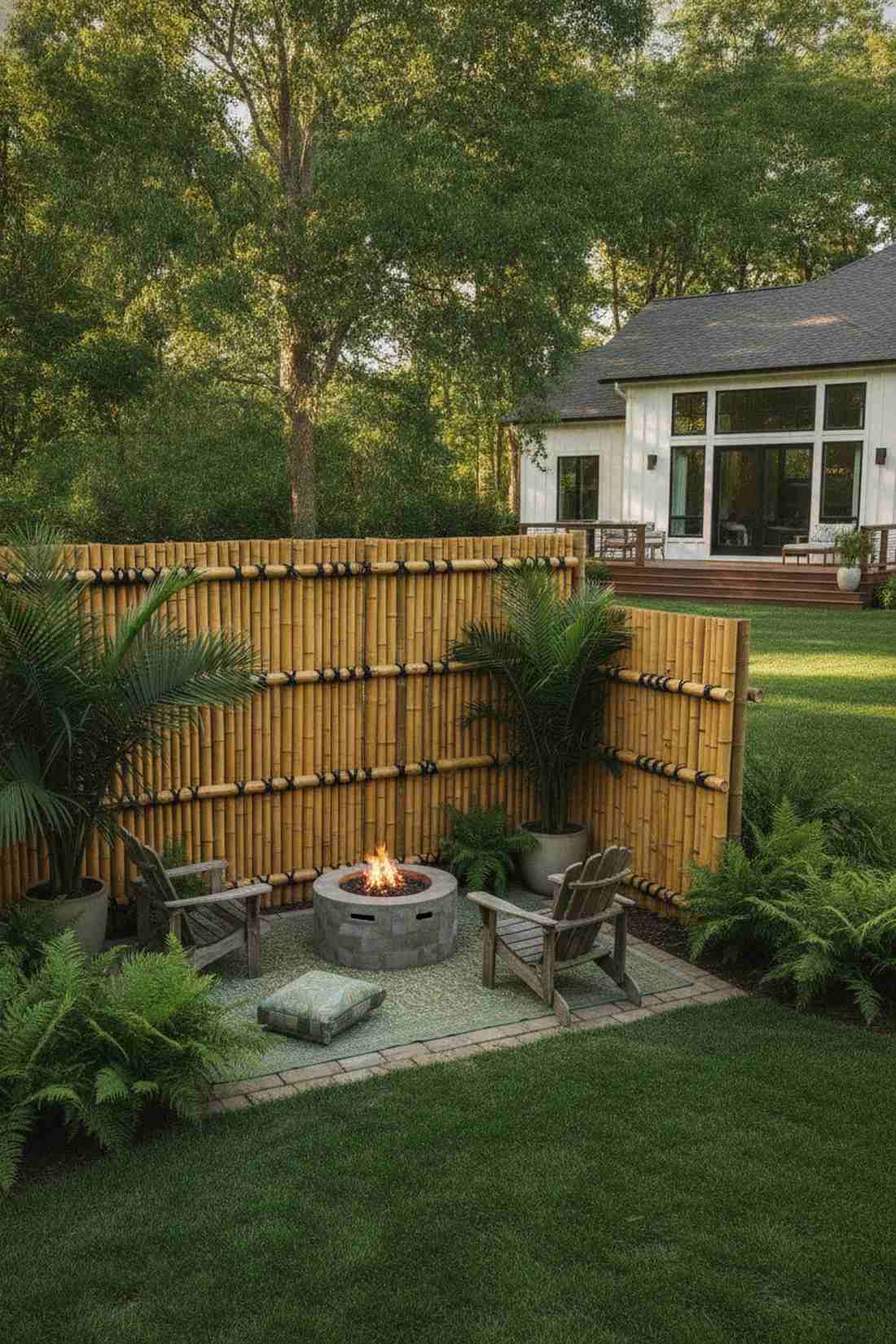 bamboo pole tied screen