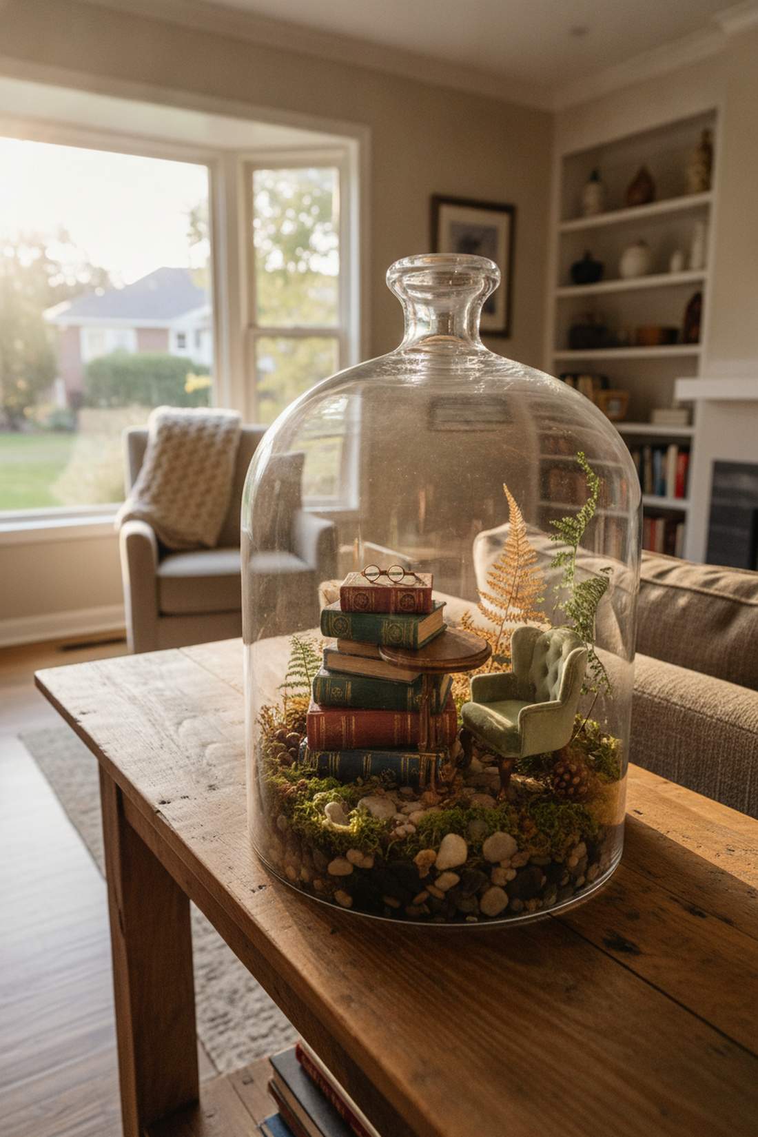 book stack side table