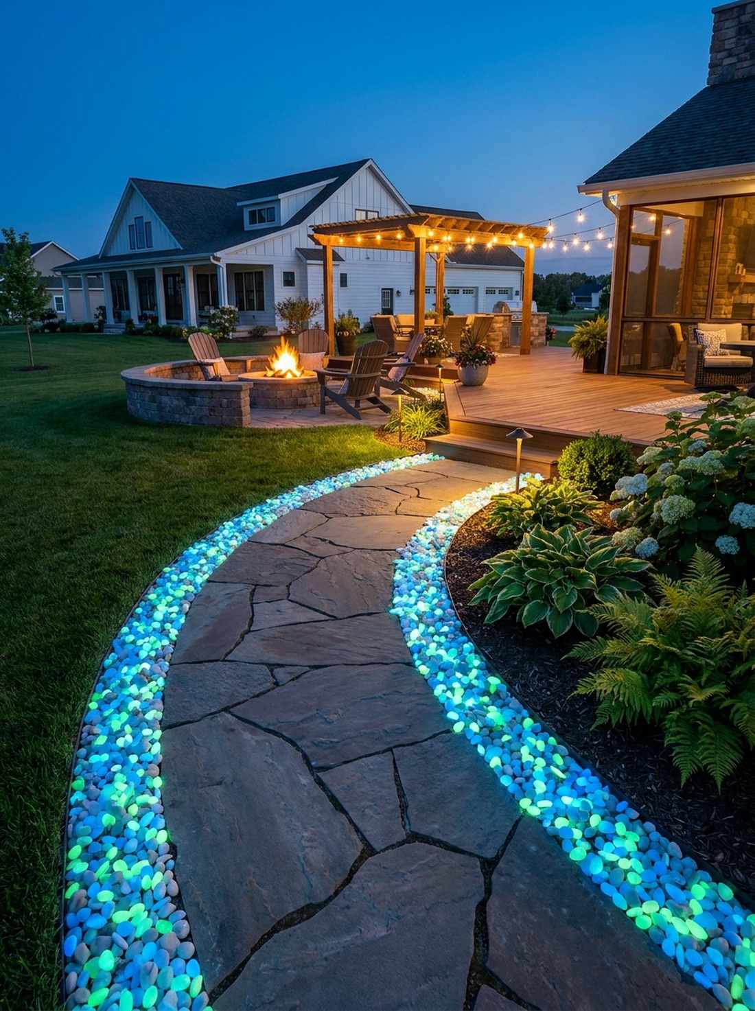 glow in dark stone pathway edge