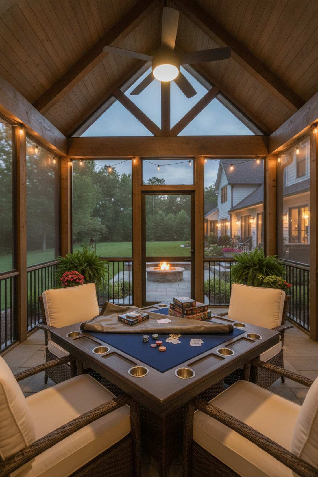outdoor gaming table set