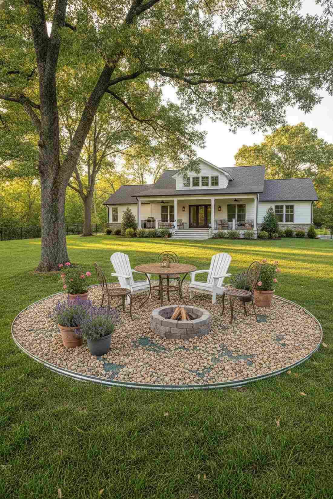 pea gravel courtyard