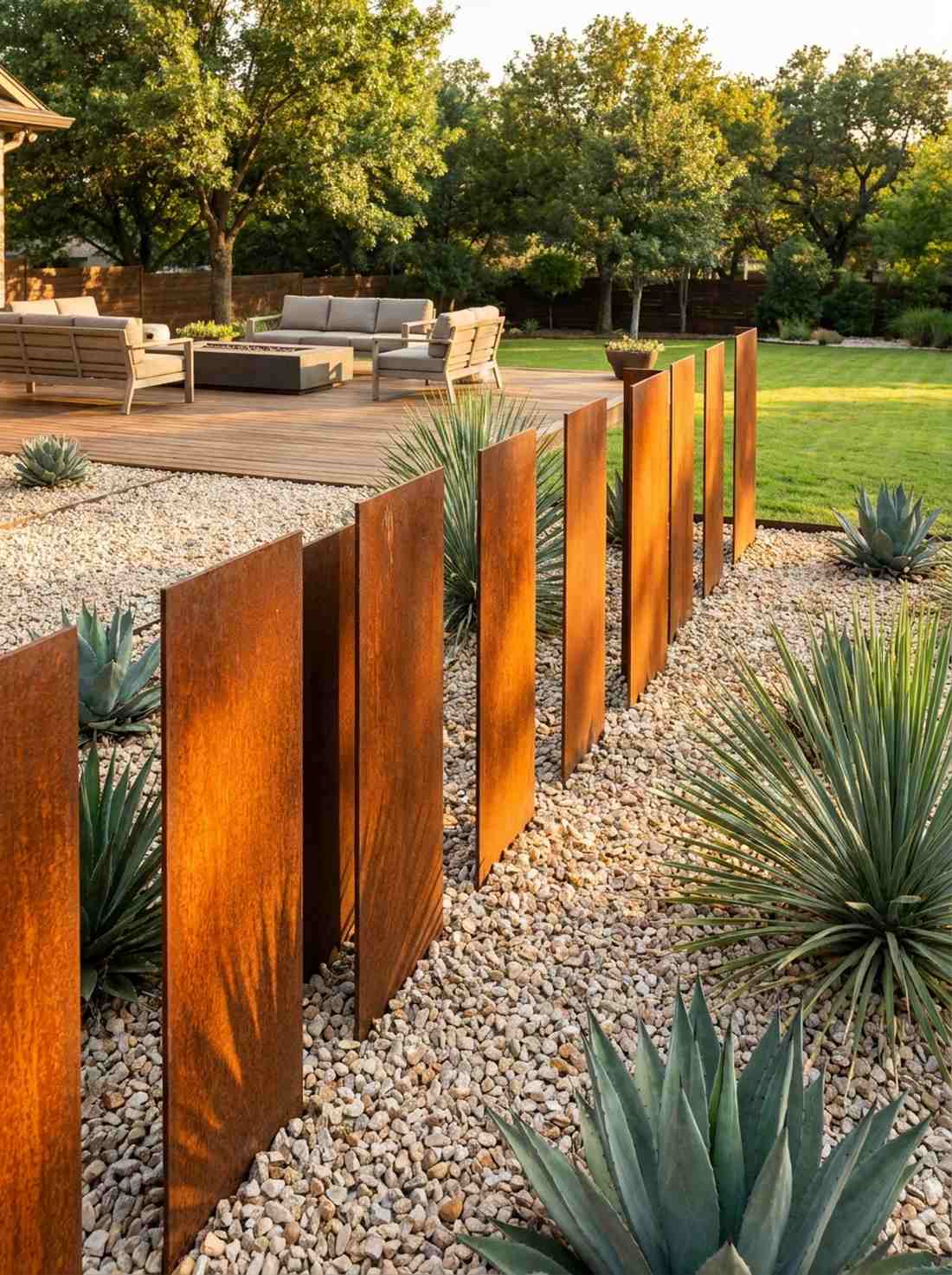 steel plate gravel accents