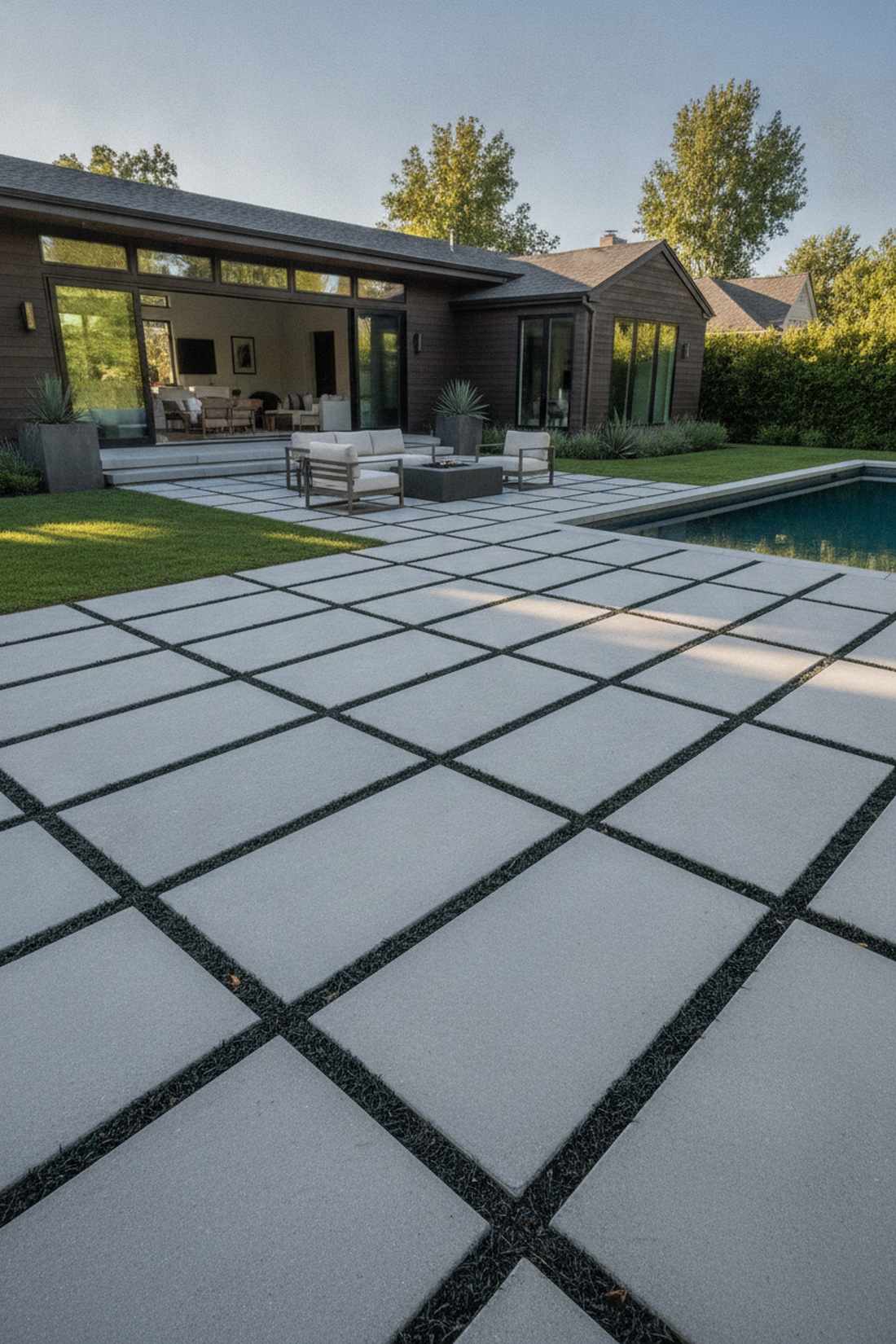 geometric hardscape grid