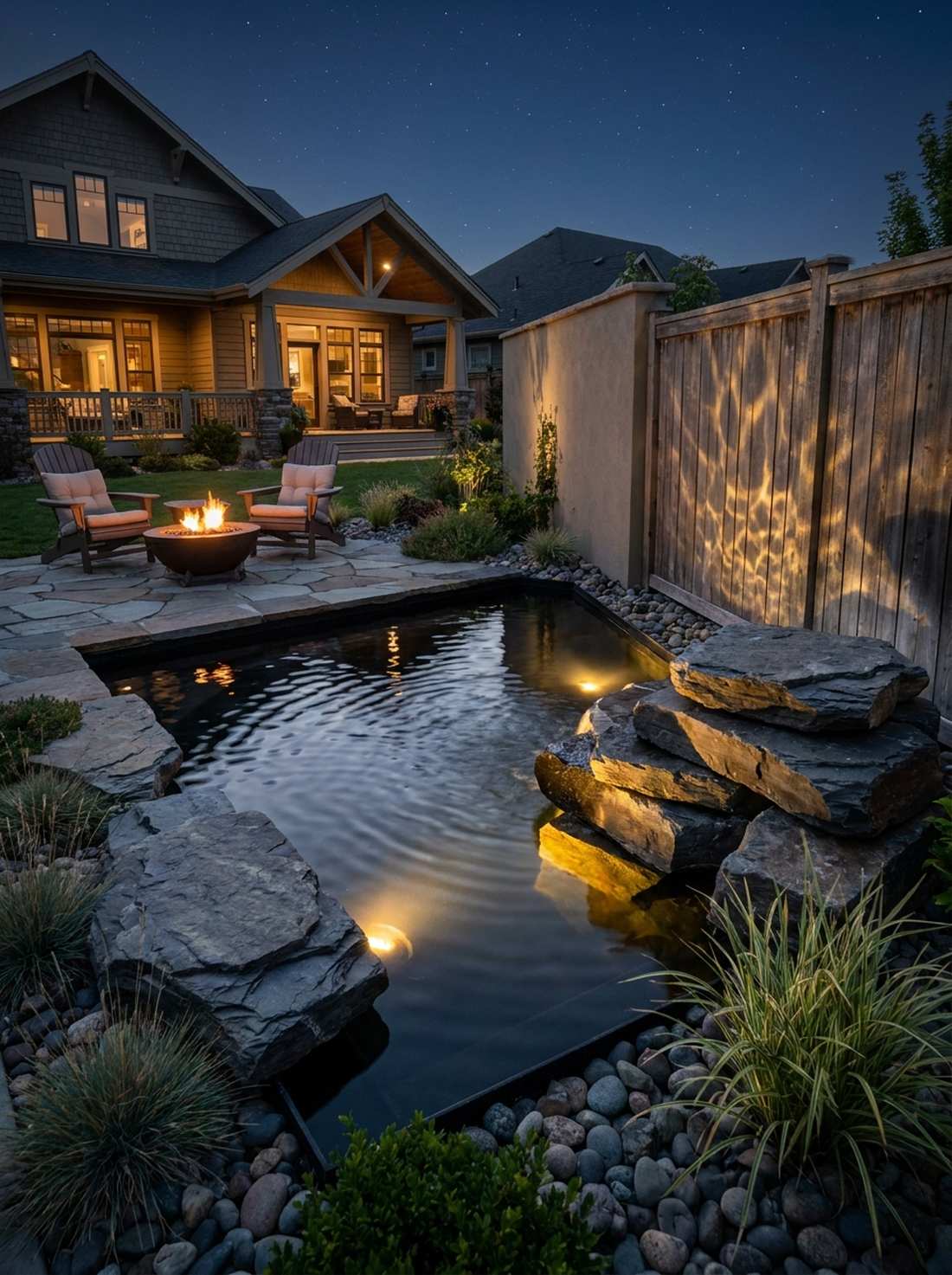 illuminated water features