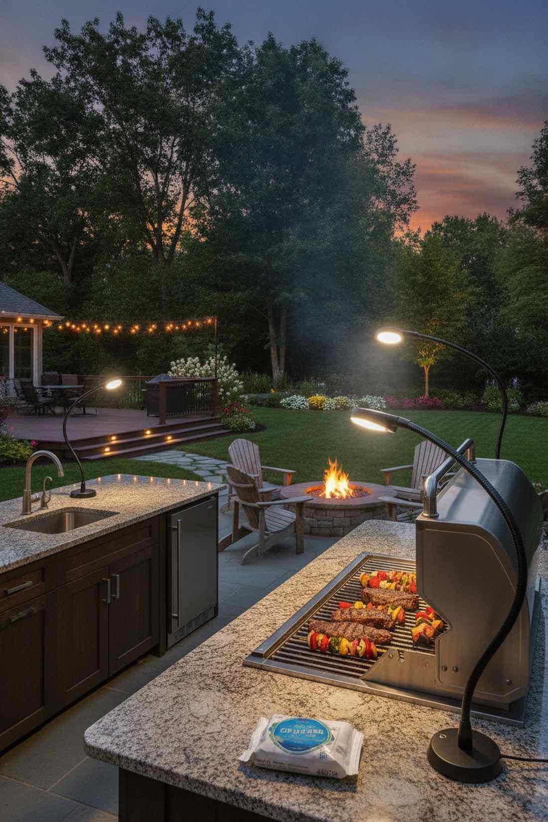 outdoor kitchen counter task lighting