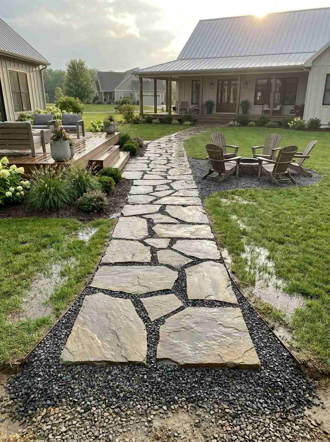 permeable stone eco pathway