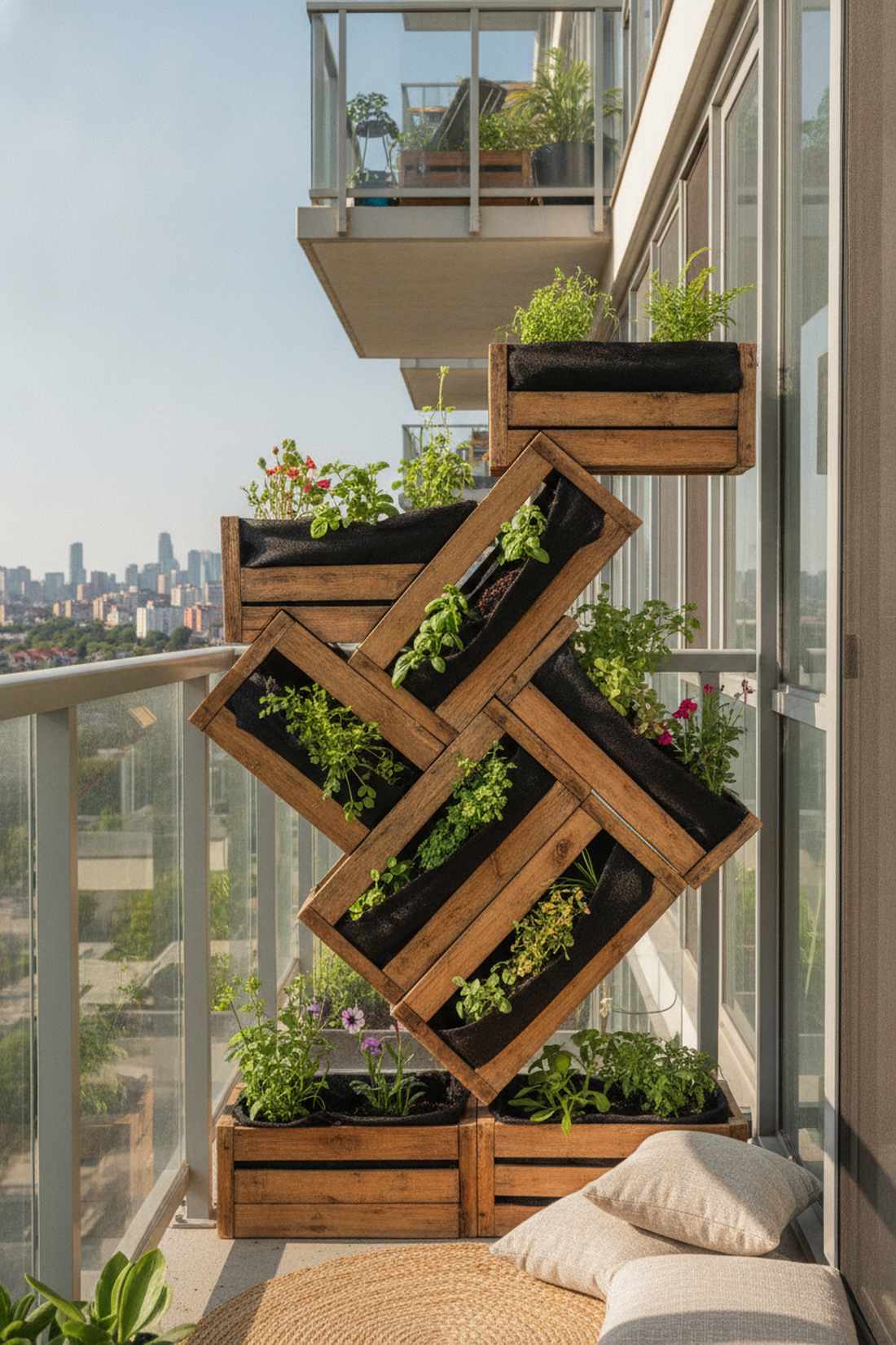 stacked crate tower