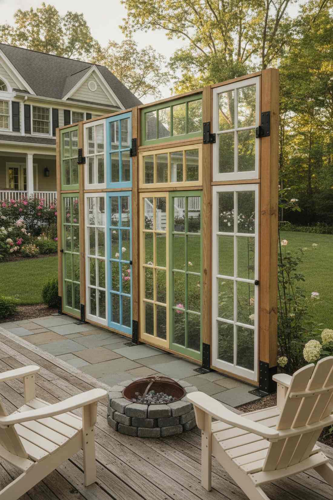 upcycled window frame fence