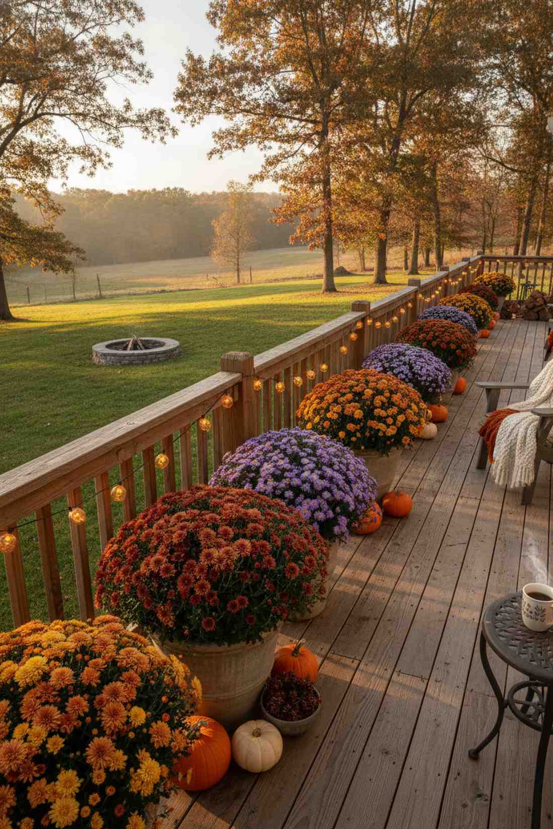 autumn mum and aster display