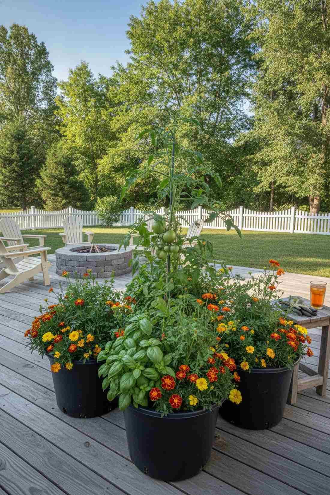 companion planted containers