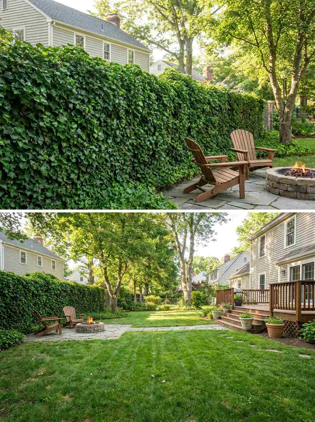ivy covered fence