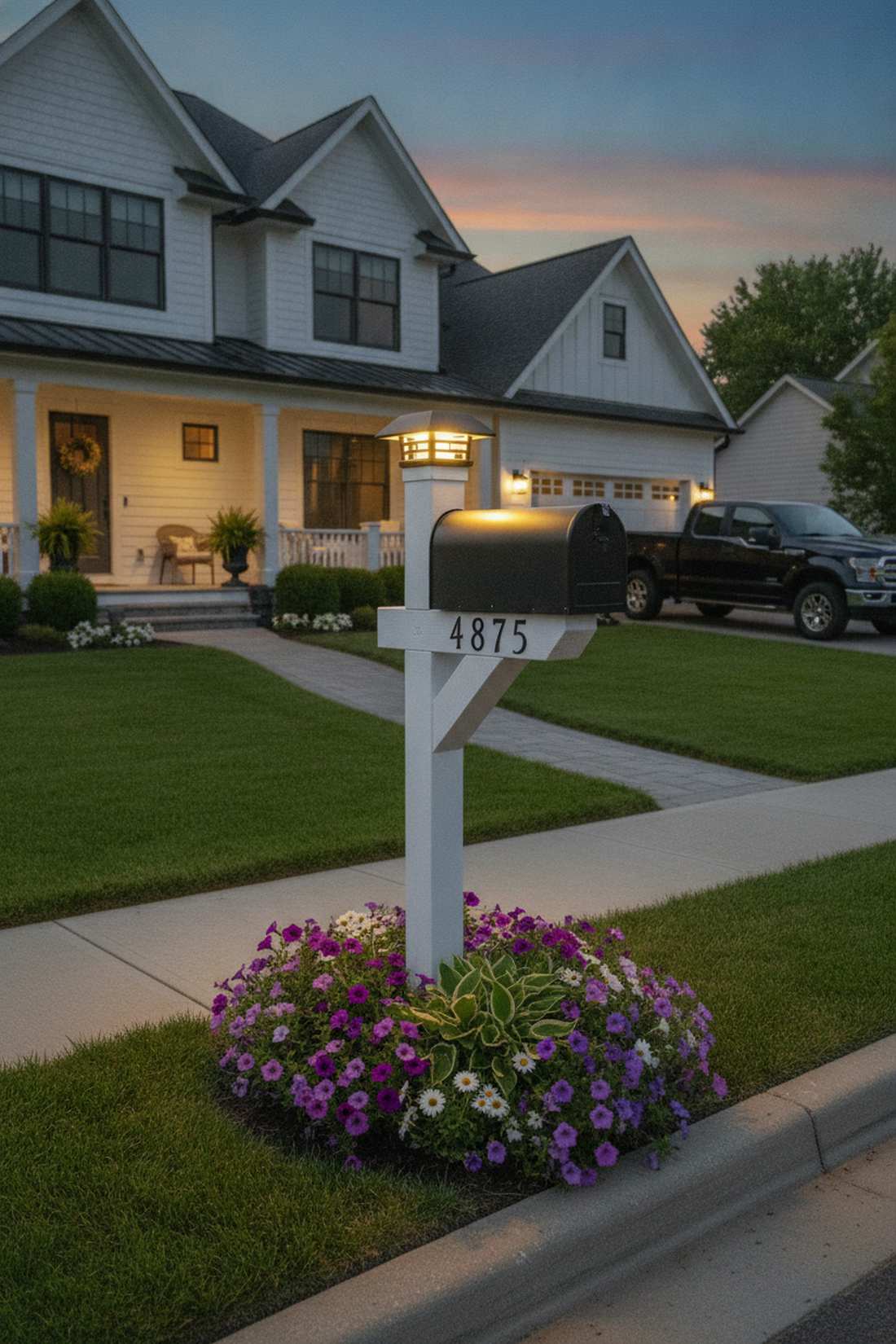 mailbox post dual function lights