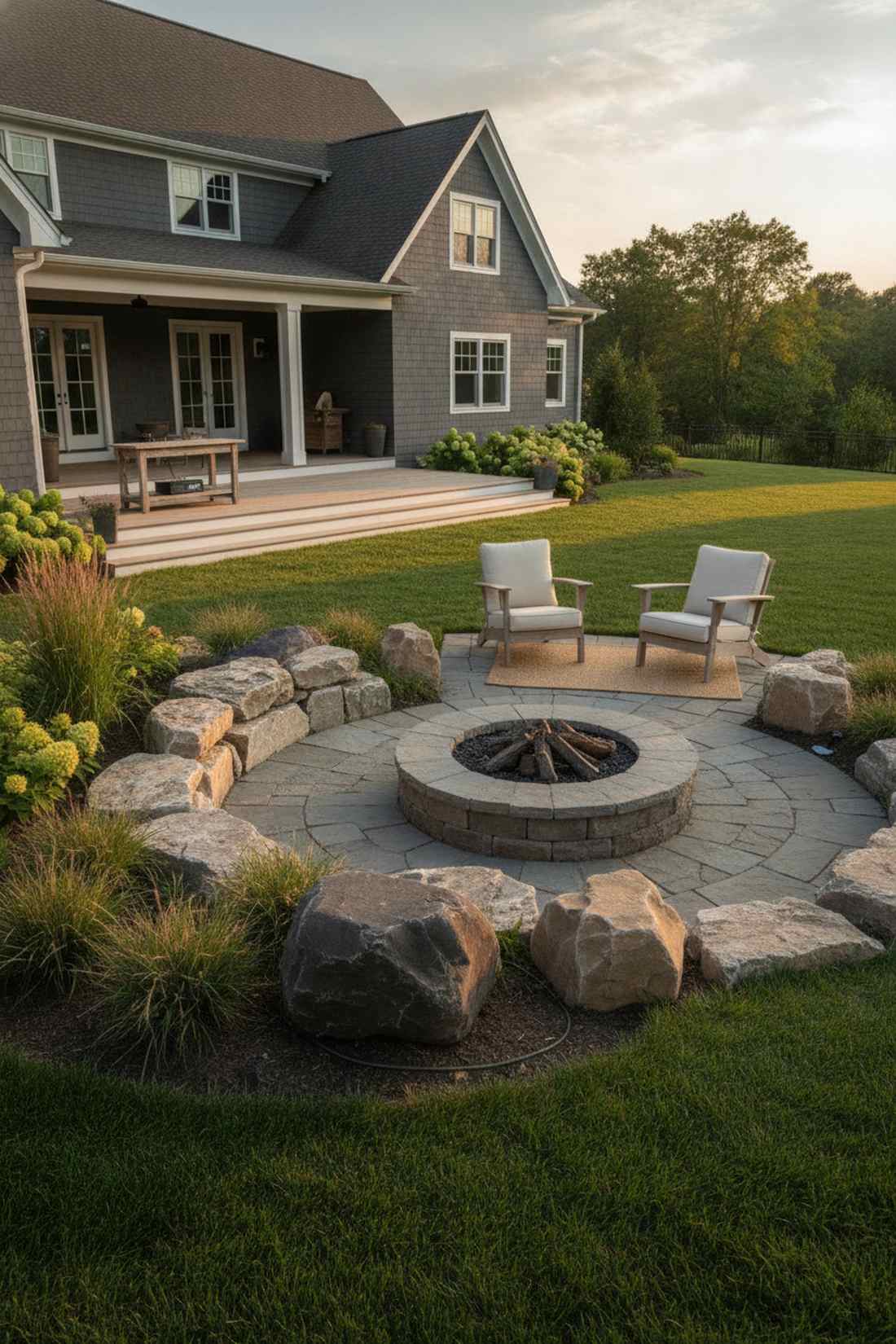 outdoor audio system with rock speakers