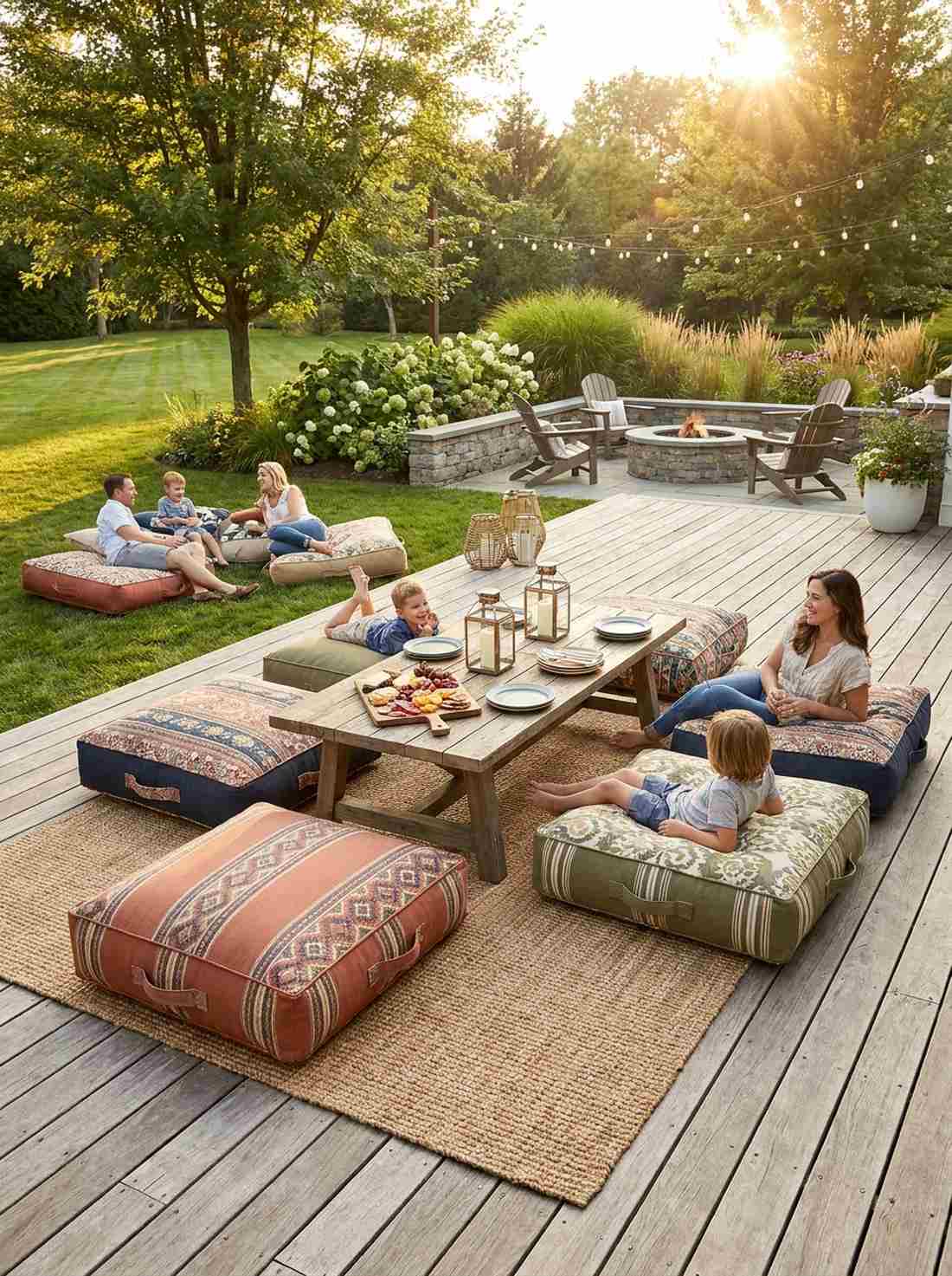 outdoor floor cushions for flexible seating