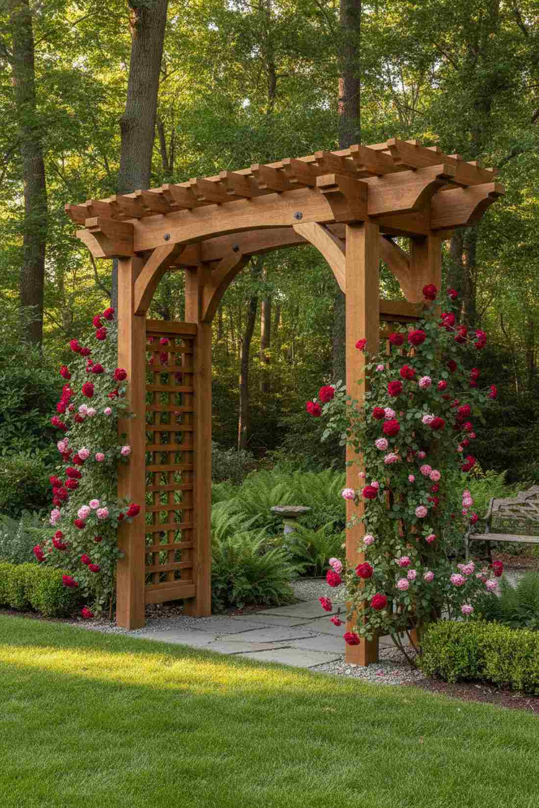 pergola arbor hybrid for garden entries