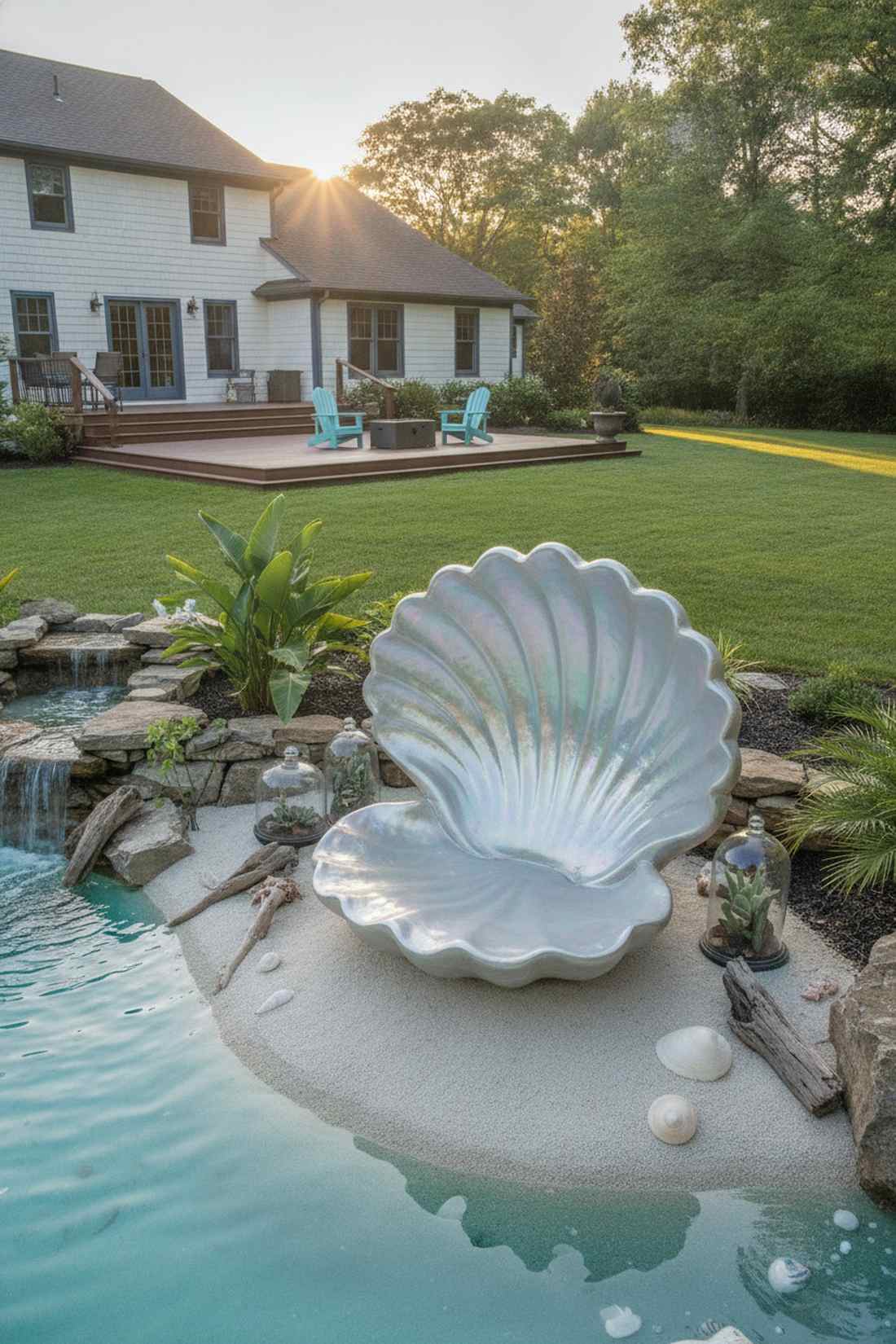 shell shaped lounge chair
